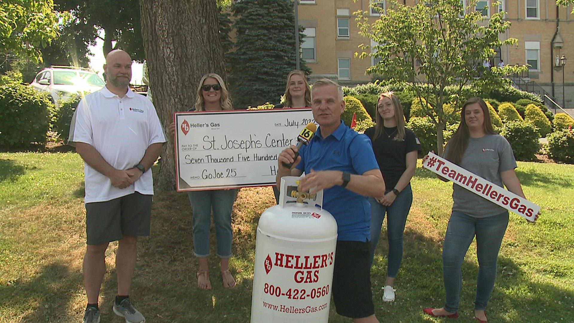 Heller's Gas brings the Prince of Propane to announce this year's support for St. Joe's!