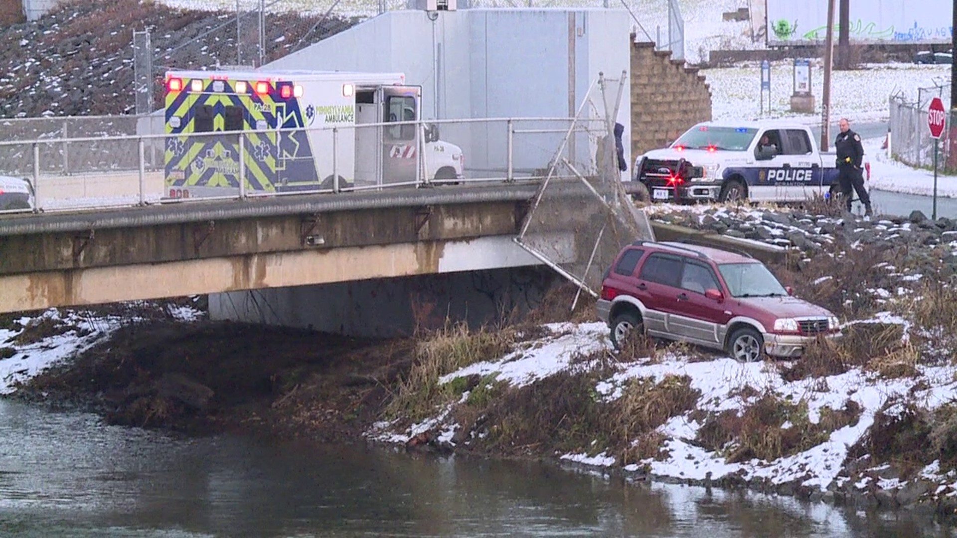 The crash happened along Albright Avenue around 8 a.m.