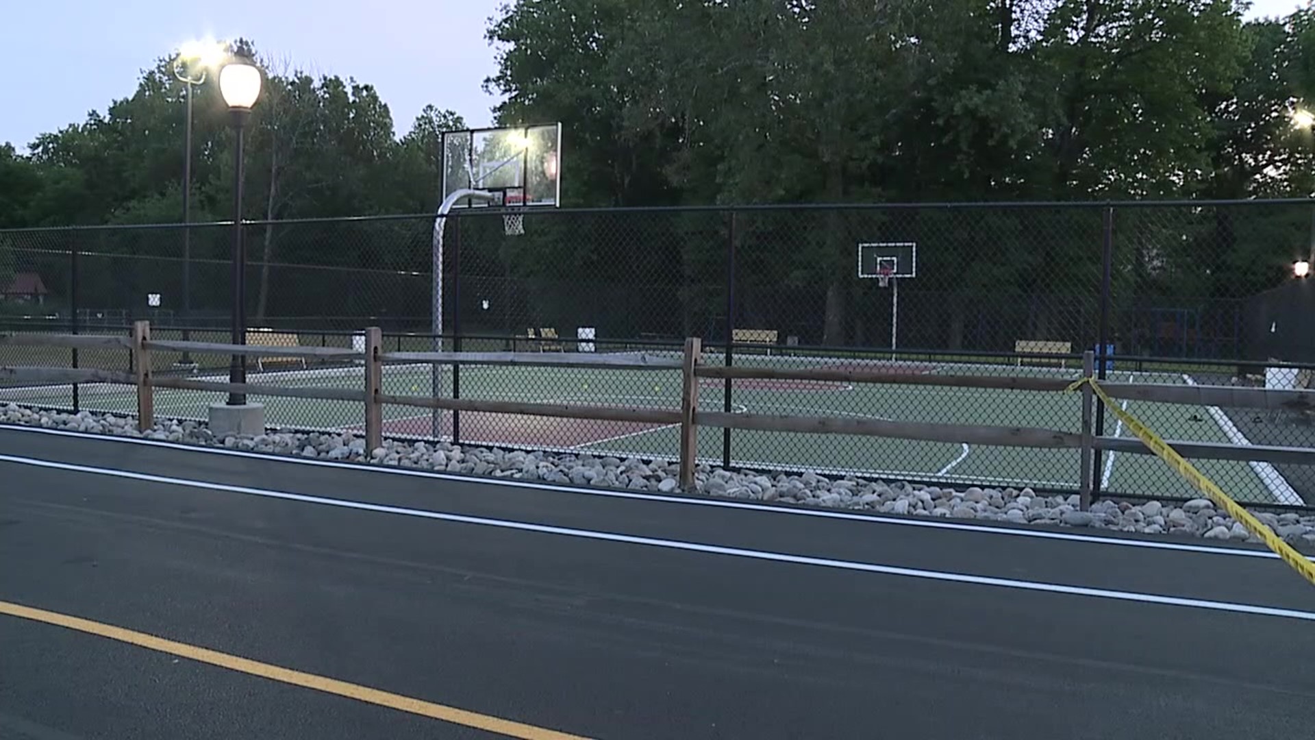 Police say one person was shot after an altercation on the basketball court at TLC Park in Pocono Township.