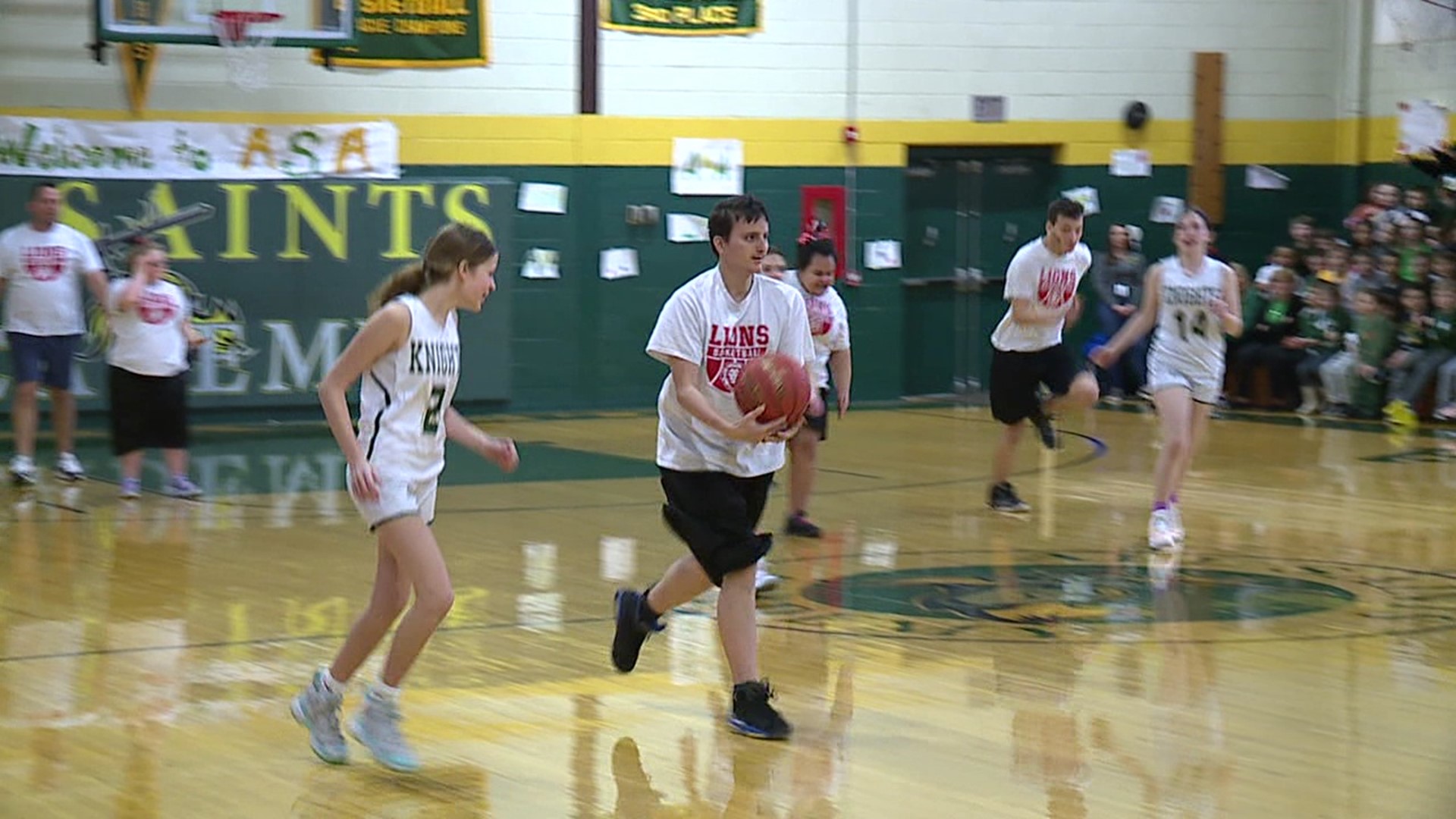 All Saints Academy and the Jefferson Learning Center played their annual game Thursday morning.