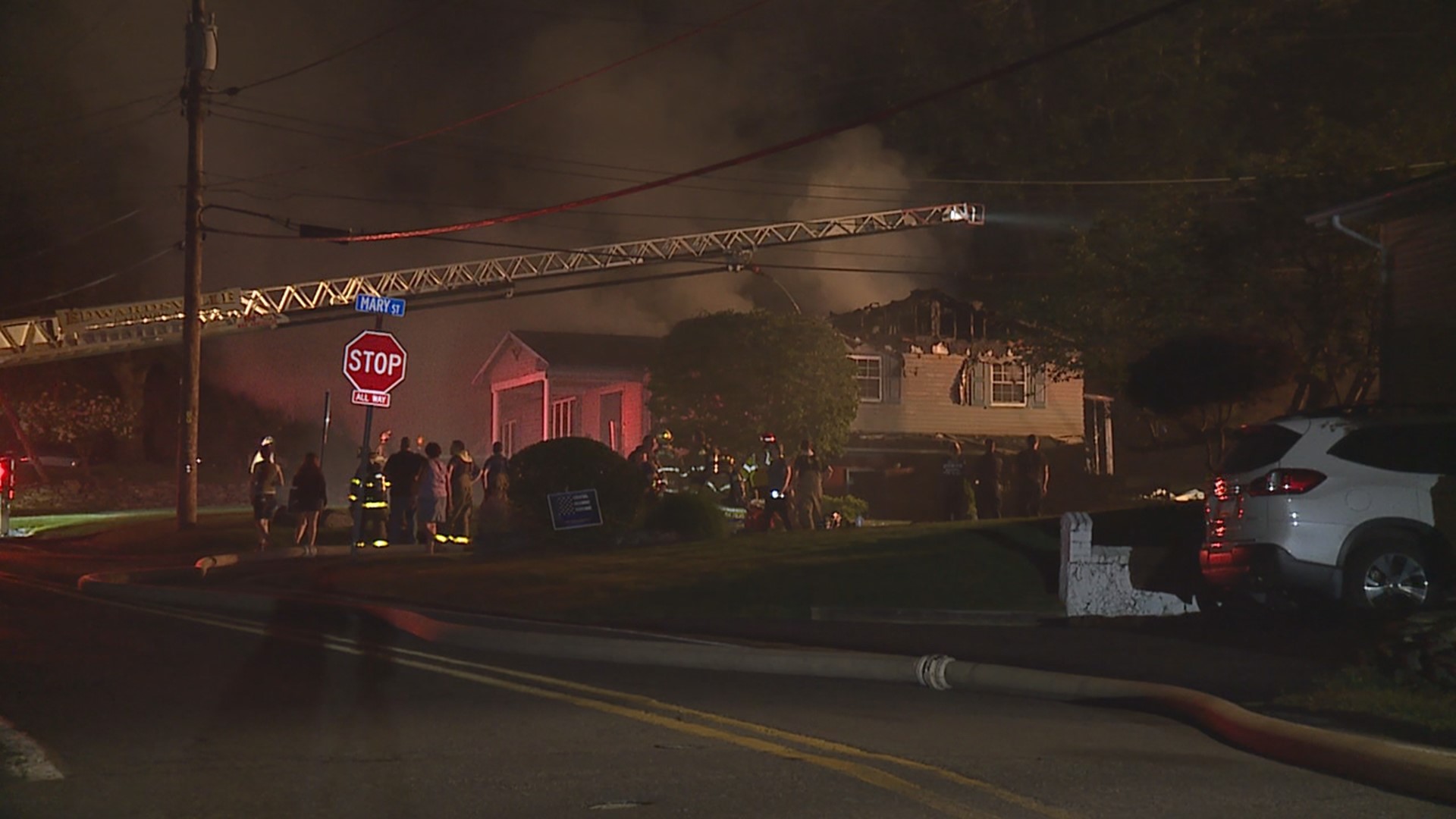 The fire sparked around 10:30 Saturday night in Kingston Township.