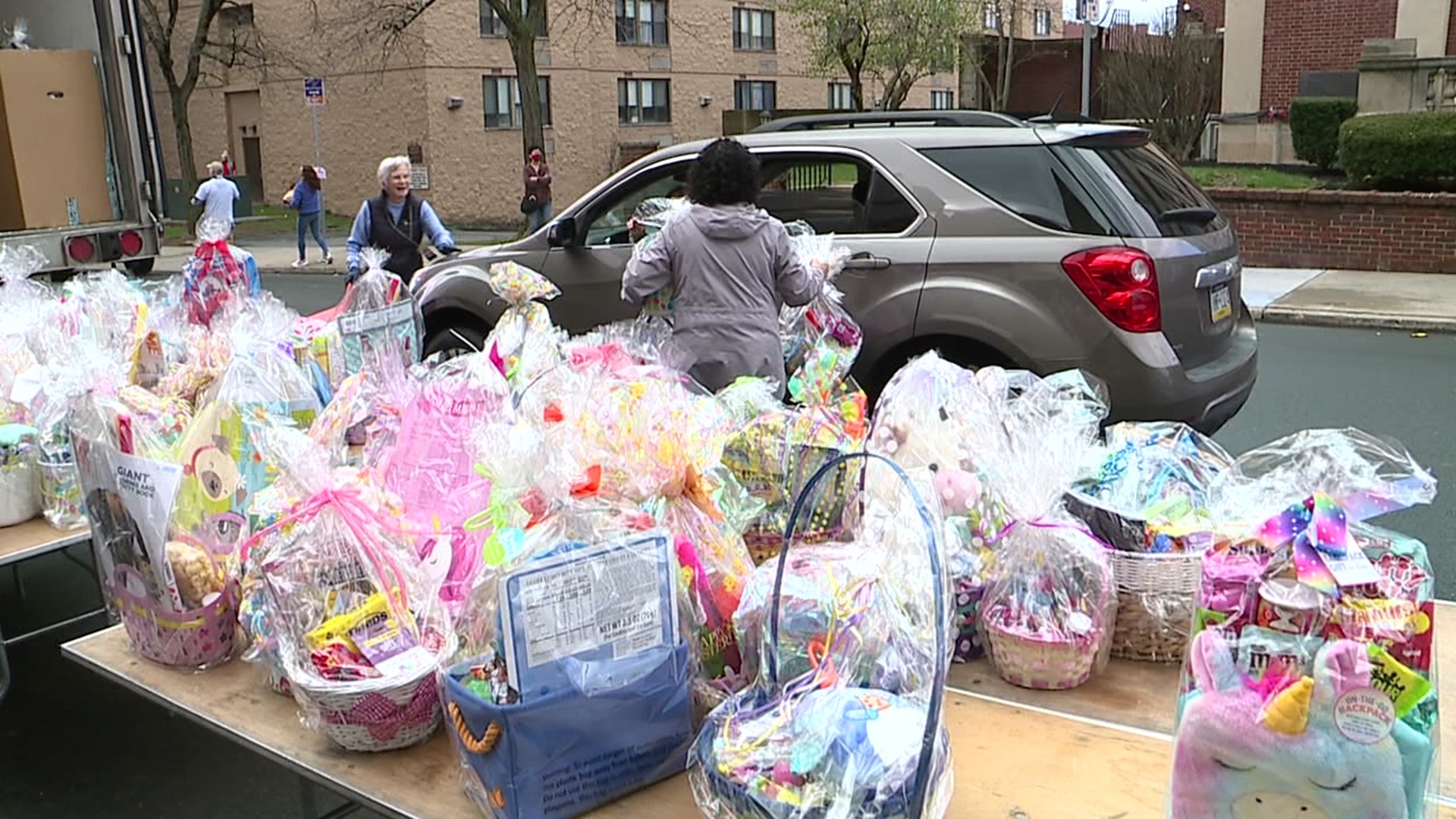 Friends of the Poor hosted a food giveaway for more than 2,000 families on Tuesday.