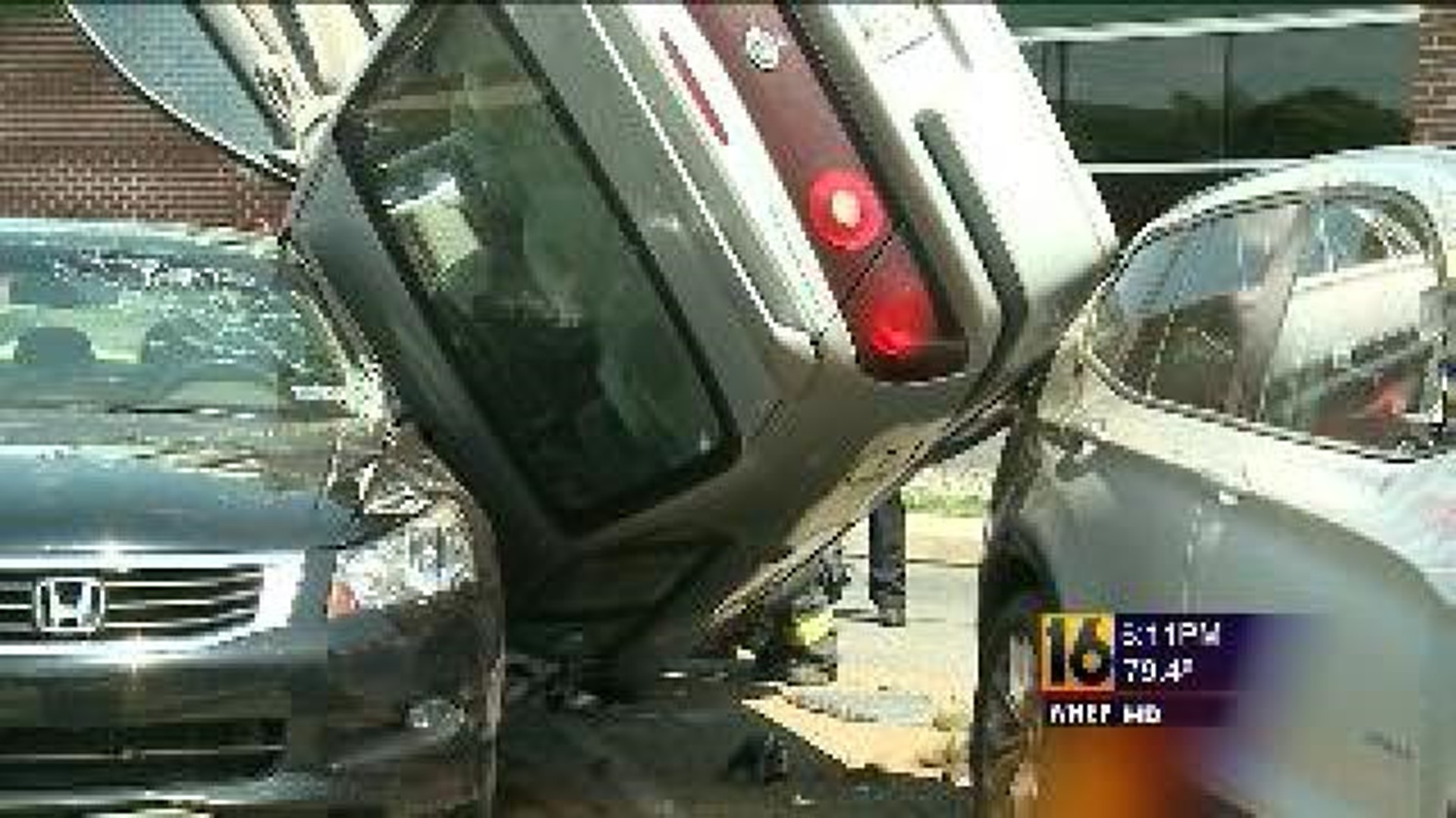 Car Flipped After Scranton Wreck