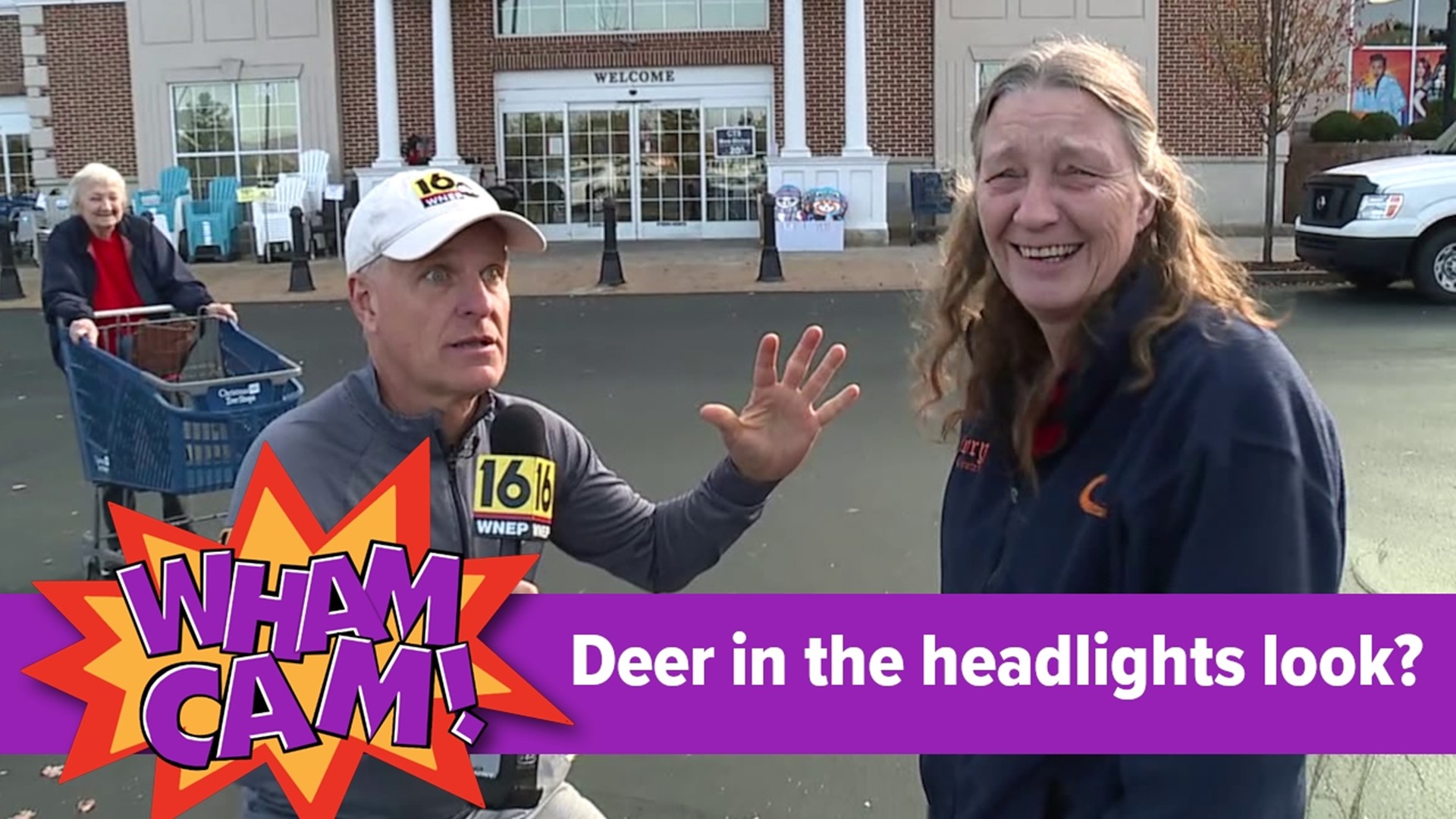 What does the deer in the headlights look mean? Joe was at the Shoppes at Montage in Moosic to see if anyone there had the answer in this week's Wham Cam.