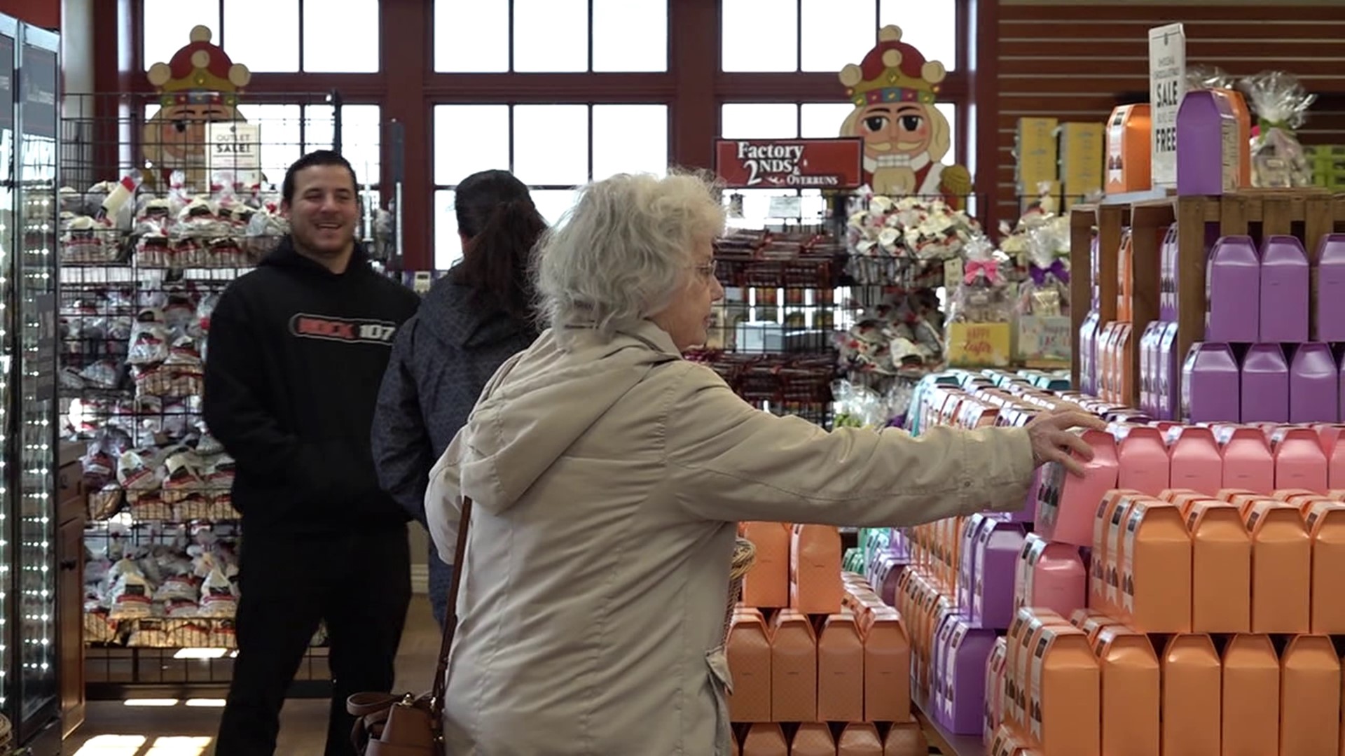 Folks came out to Gertrude Hawk Chocolates in Dunmore on Sunday in preparation for Easter.