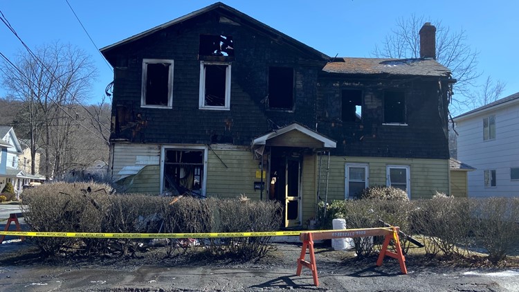 Apartment building damaged by fire