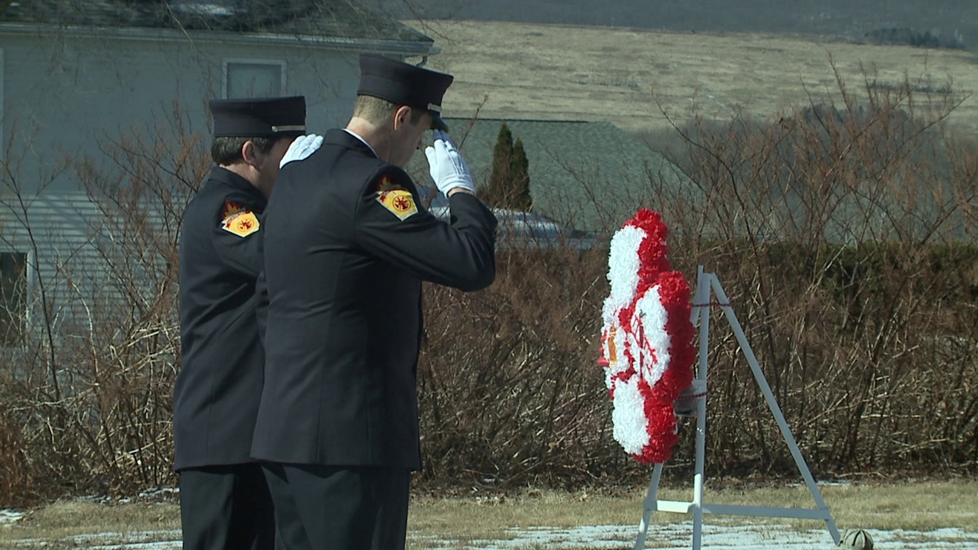 Volunteer firefighters in Lackawanna County took time Sunday to mark the anniversary of their department's darkest moment.