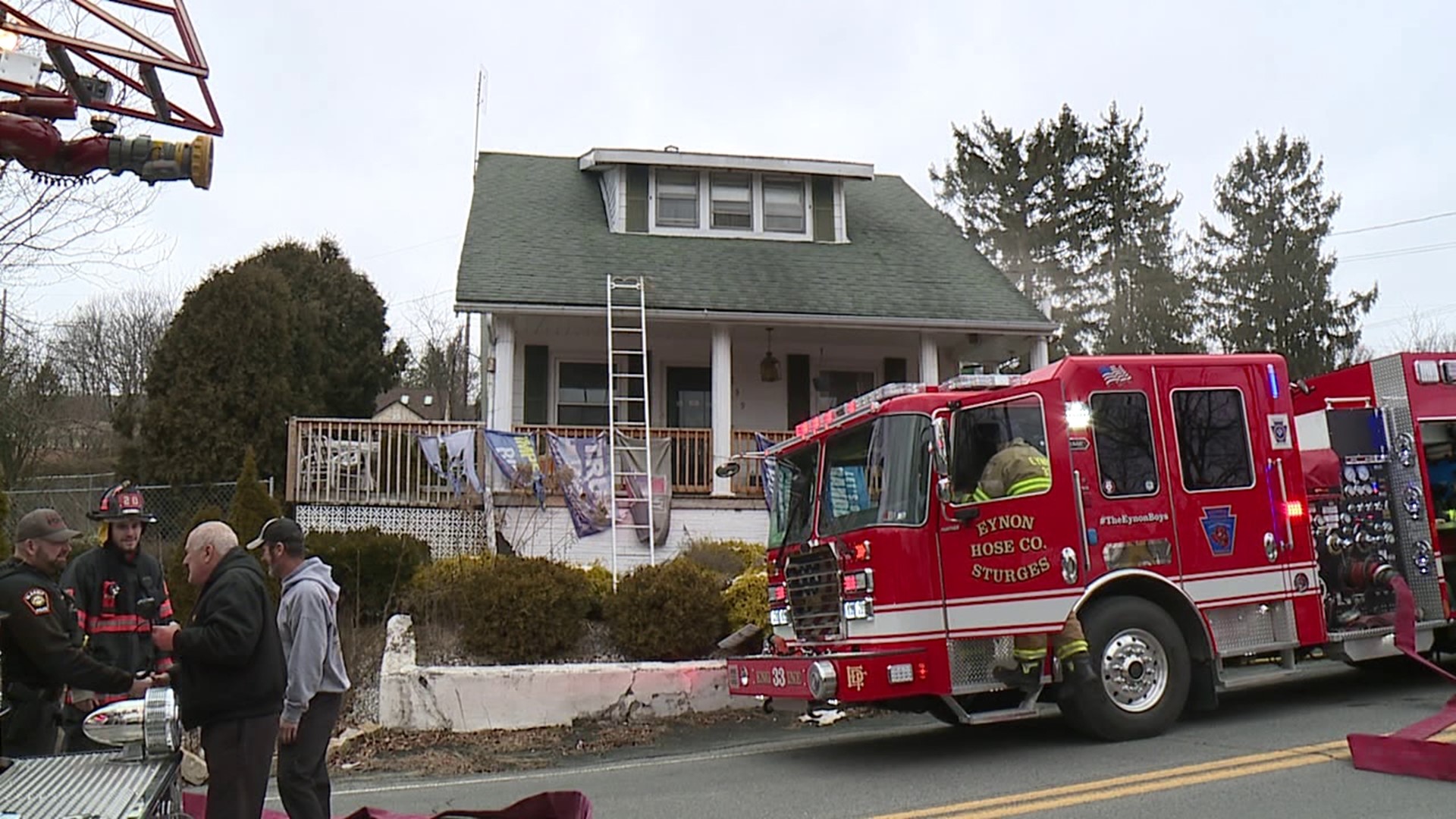 Flames broke out around noon Tuesday at a home along Wildcat Road in the borough.