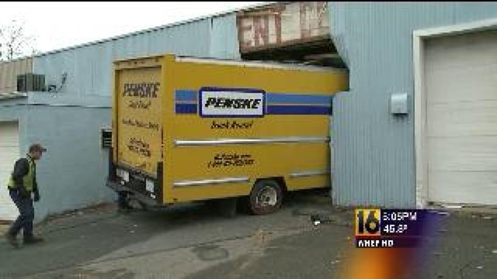 Truck Crashes Into Business