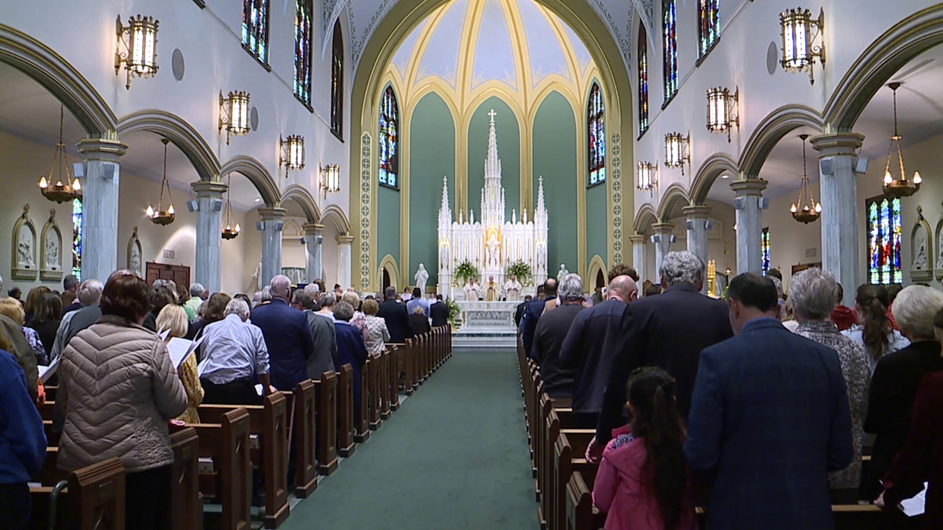 Members of the congregation of Saint Aloysius Church came to service on West Division Street in Wilkes-Barre for a special anniversary mass.