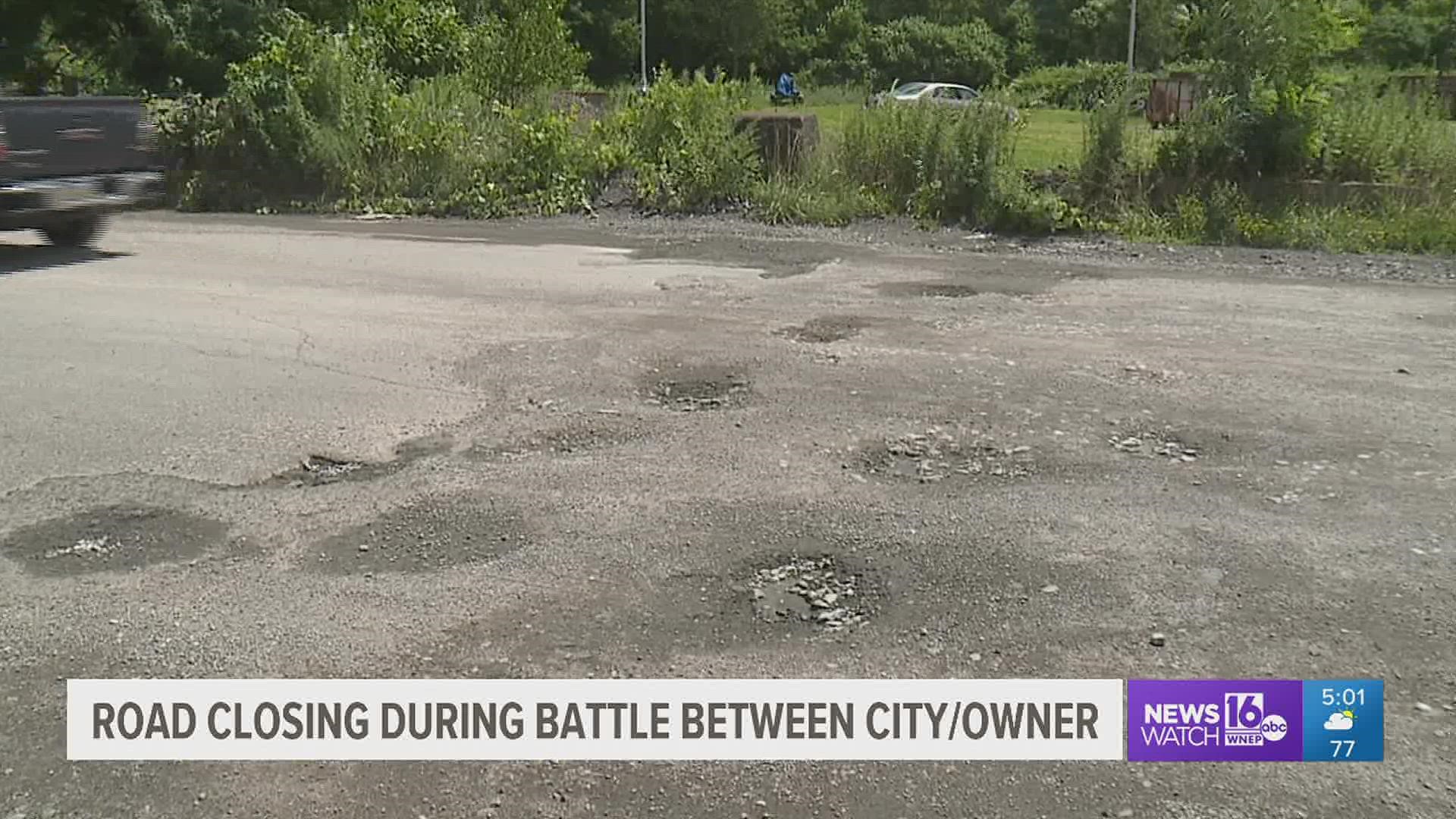 A private property owner is shutting down the part of a public road that he owns after a years-long battle with the city.