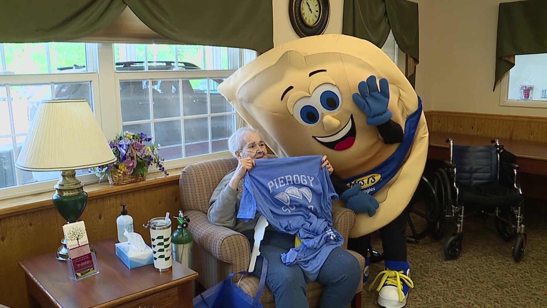 Beatrice Topolksi, 80 years old, was visited by Mrs. T's at the Mount Carmel Senior Living Community.