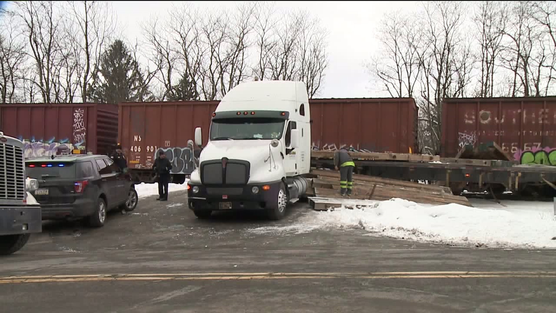 Train Collides with Truck in Luzerne County