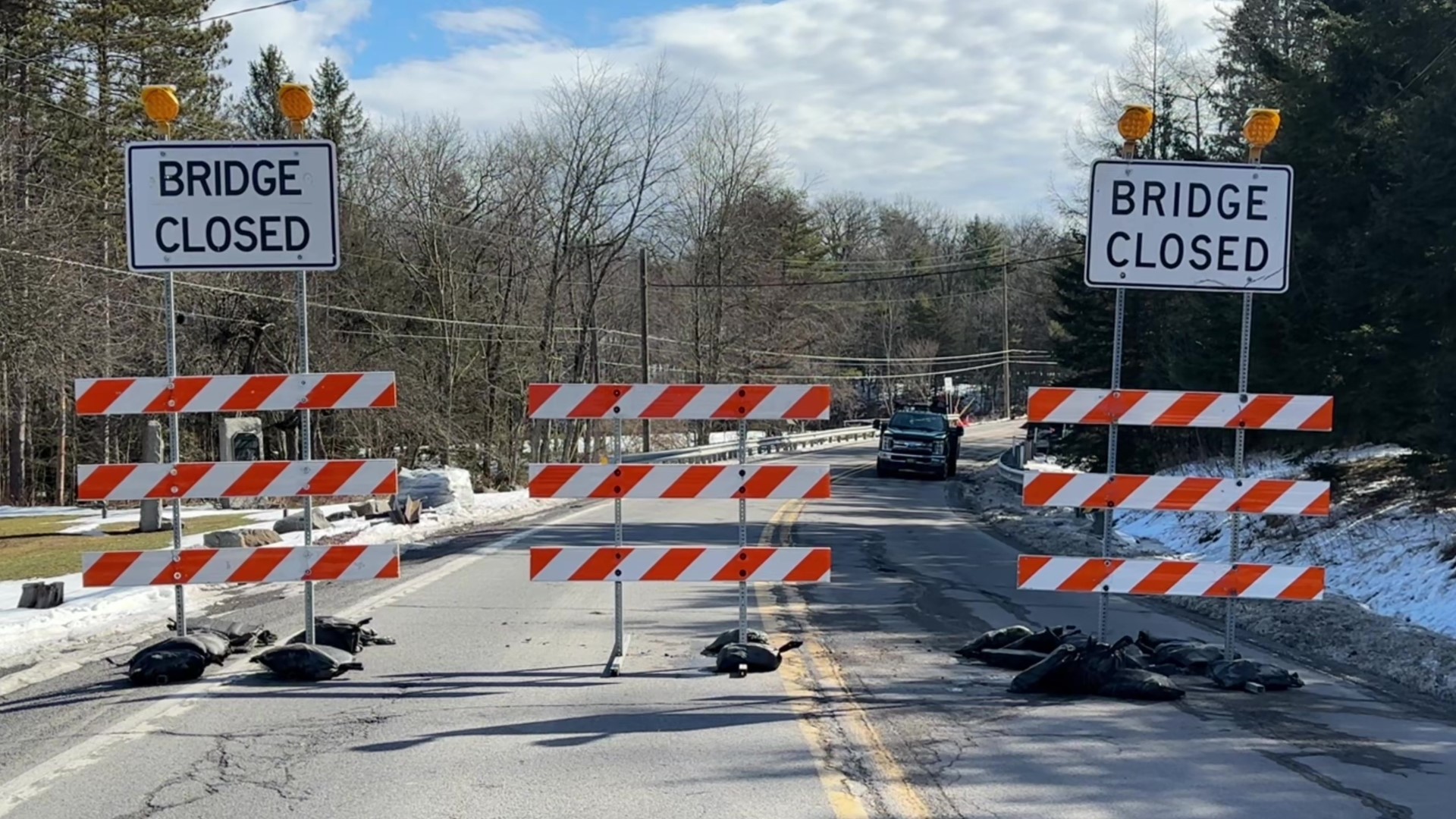 A bridge on Laurel Run Road over the Turnpike is undergoing reconstruction work.