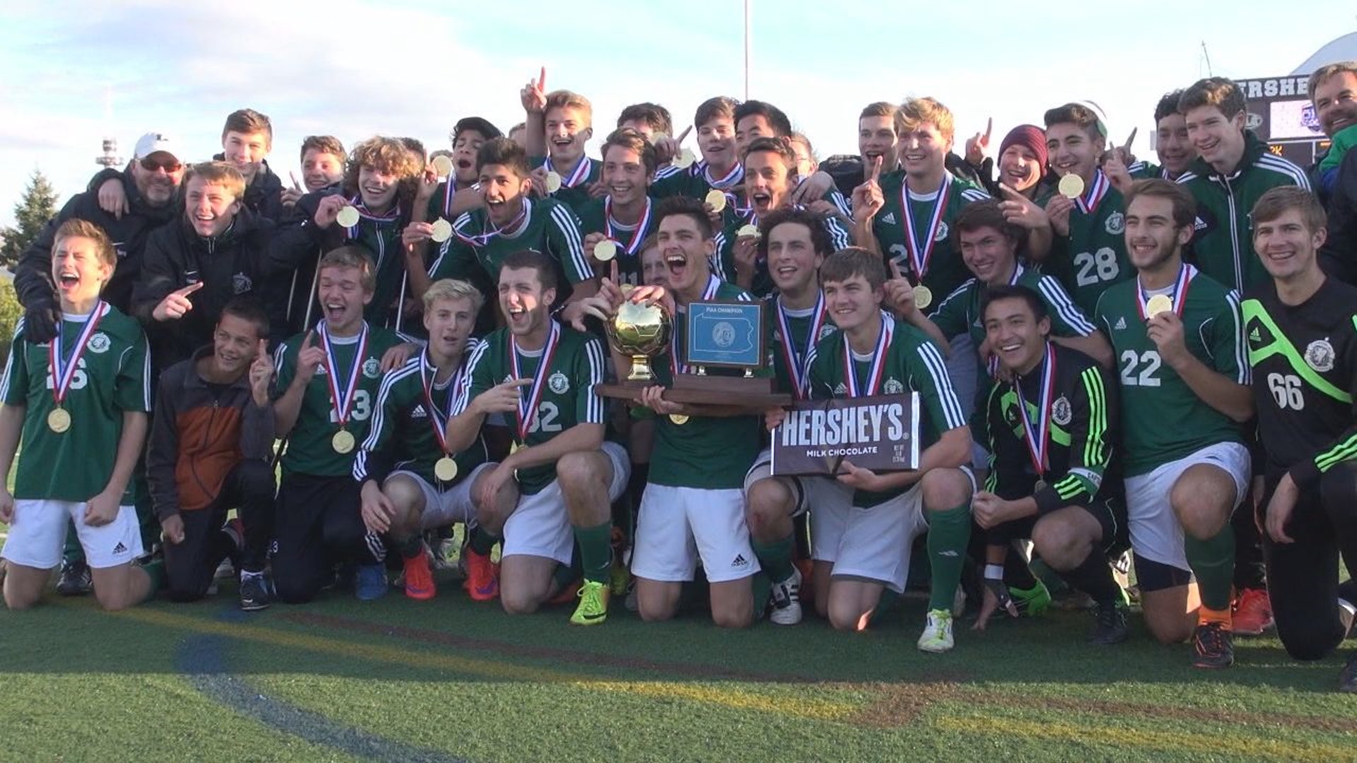 Lewisburg with their 3rd state title in boy's soccer in the last 6 years