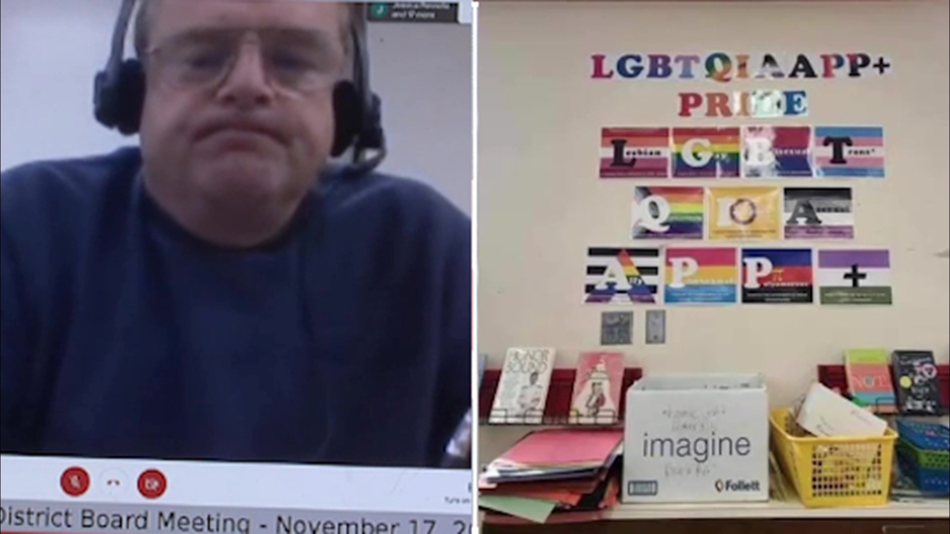 Earlier this month he condemned the school's Gay Pride display.
