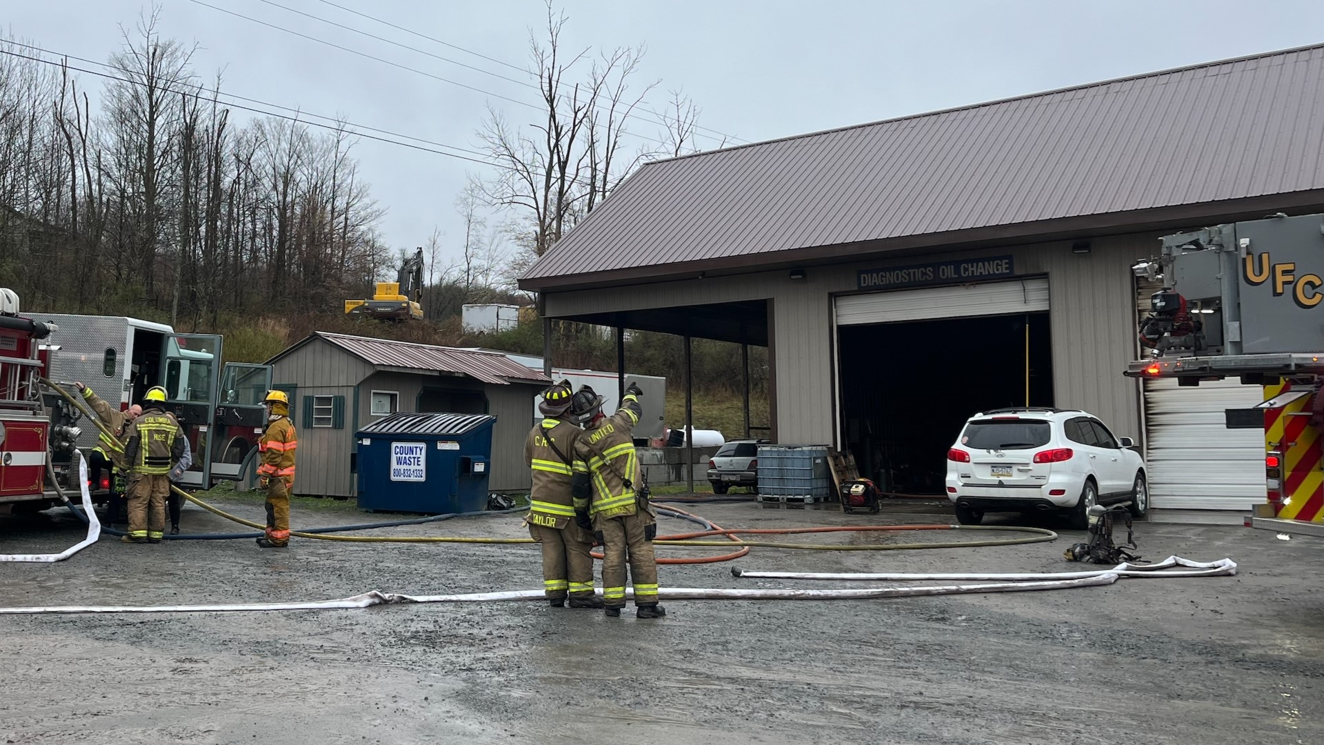 Firefighters were called out before 8 a.m. for a fire at a business on Route 706 in New Milford Township.