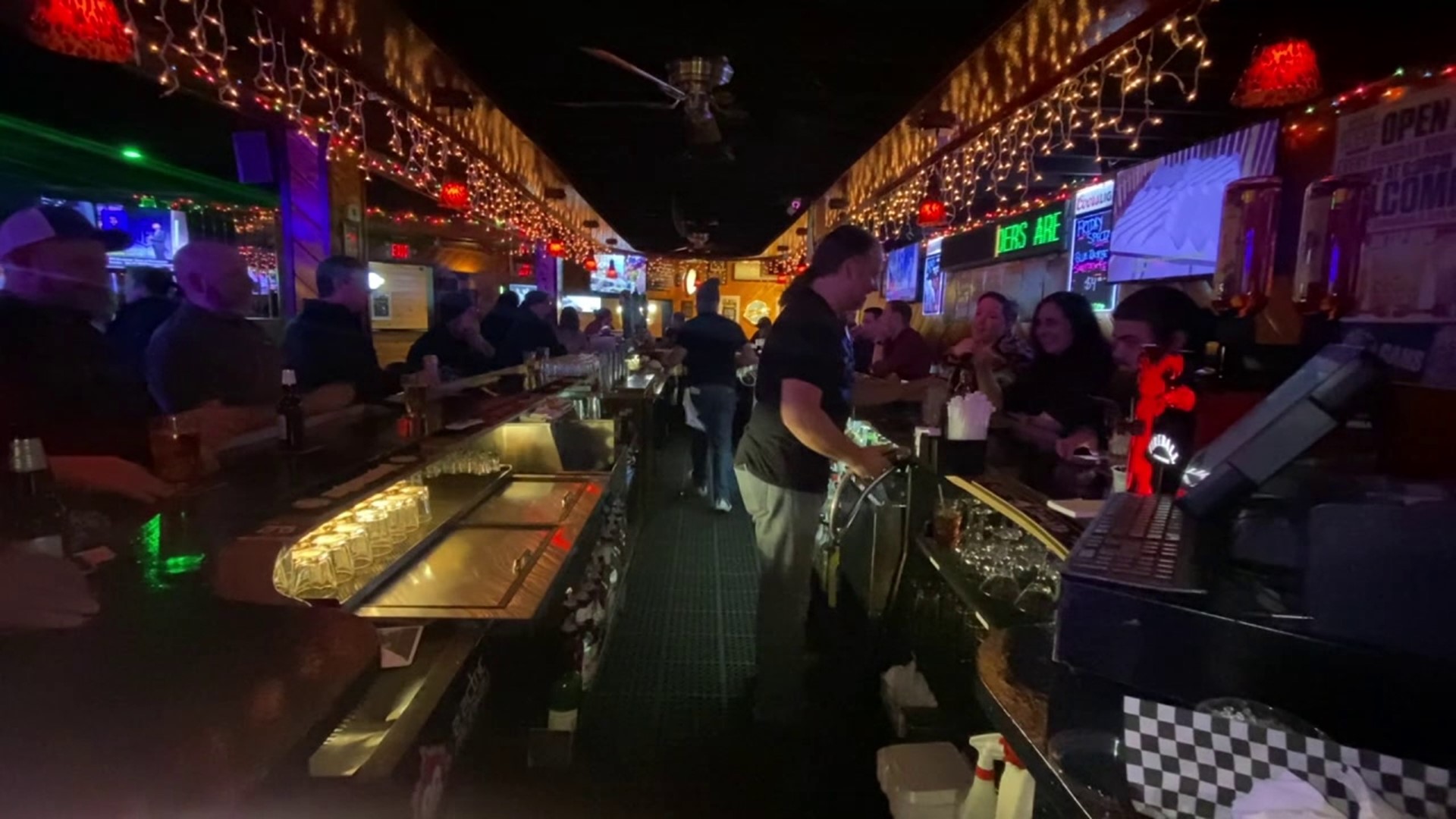 A popular bar and restaurant in Scranton is back open just weeks after a fire closed it, on one of the busiest nights of the year.