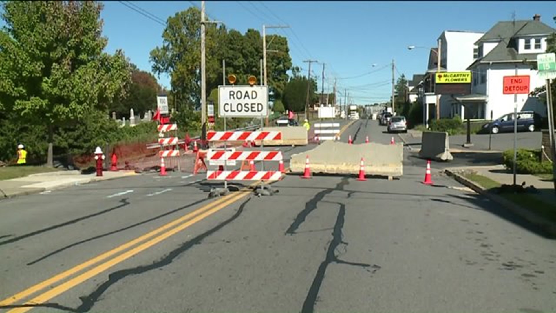 Detour for Sewer Work on Busy City Street