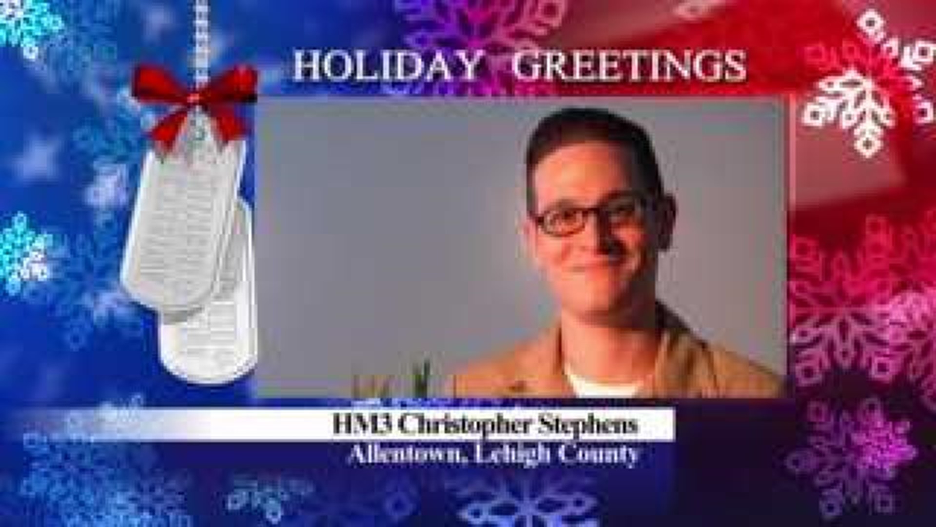 Military Greeting: HM3 Christopher Stevens