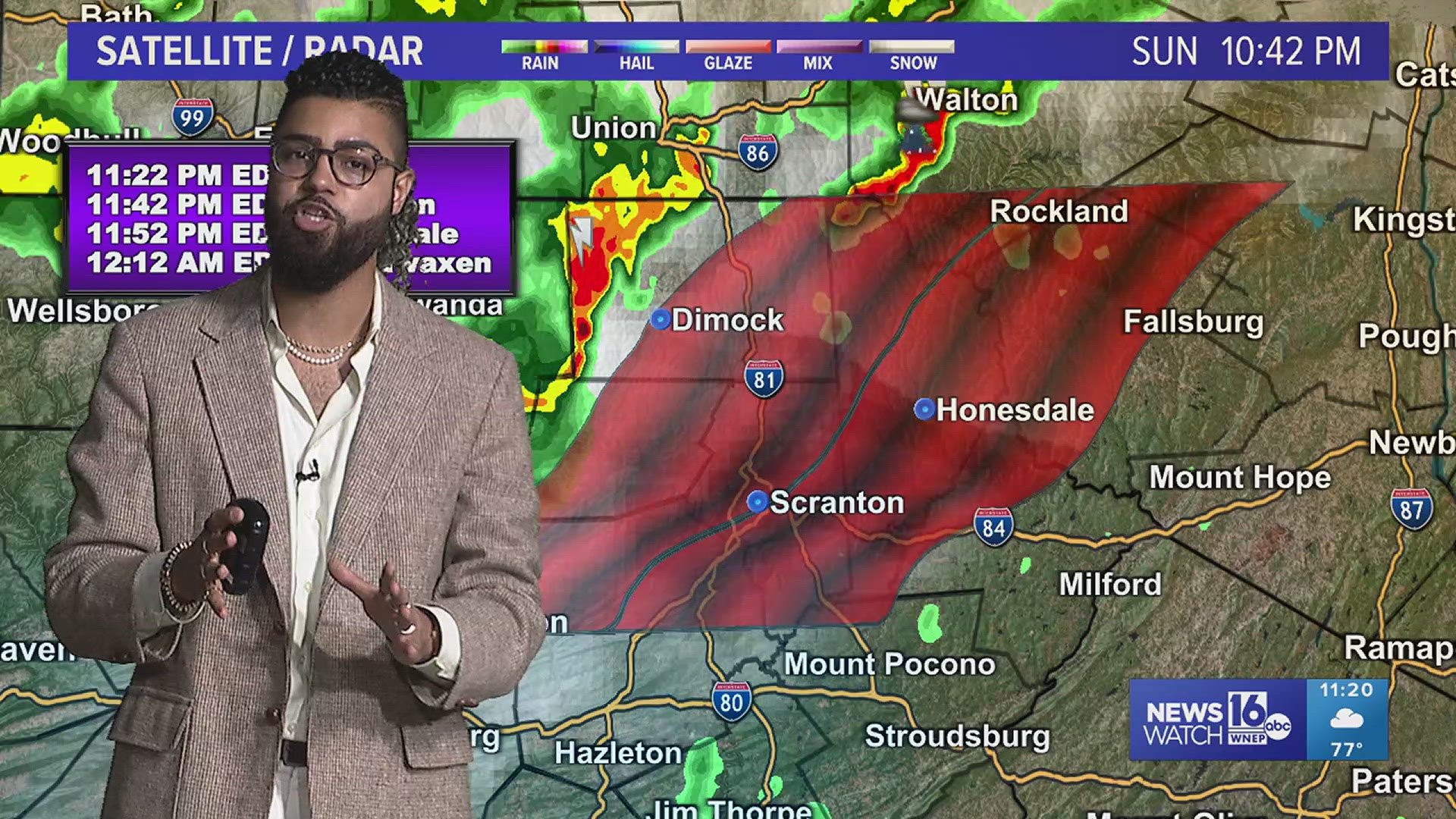 Torrential rains could set up through the afternoon before clearing by Tuesday morning.