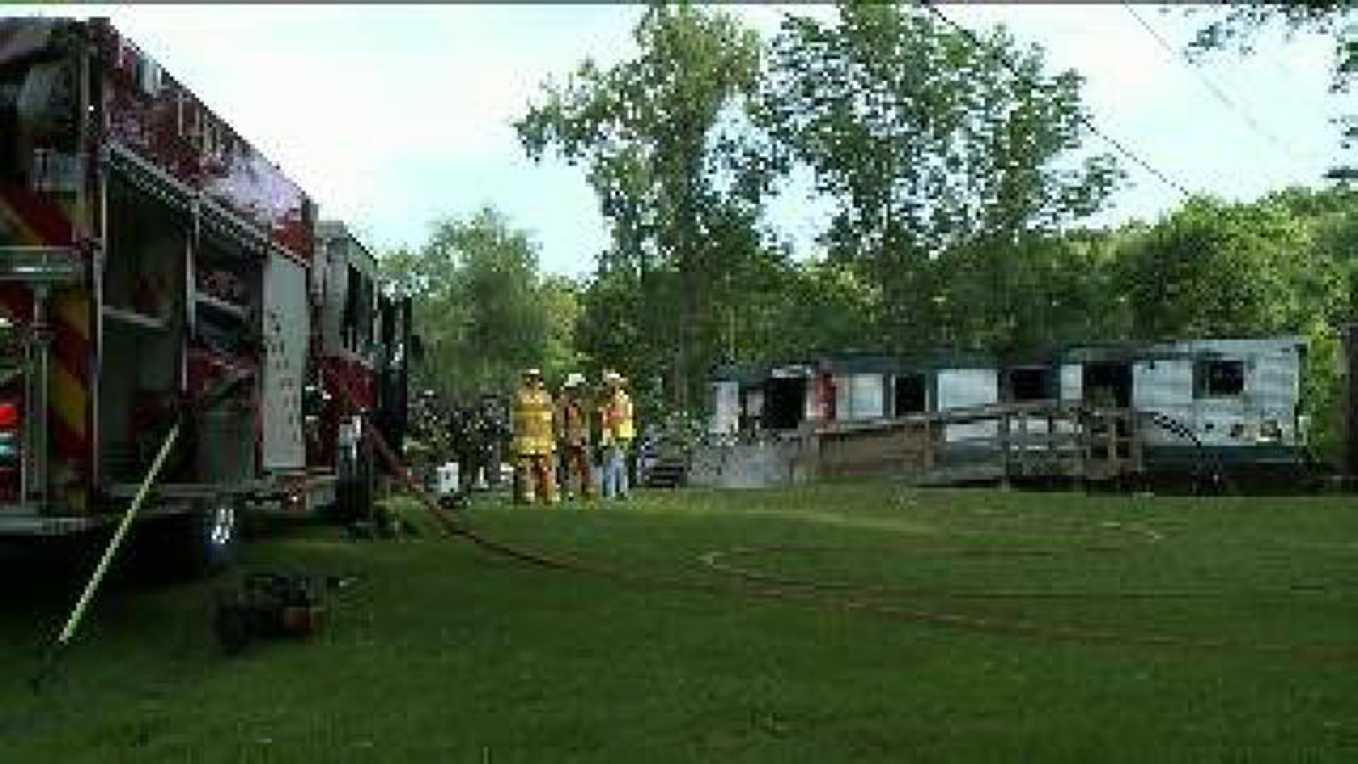 Mobile Home Gutted by Fire