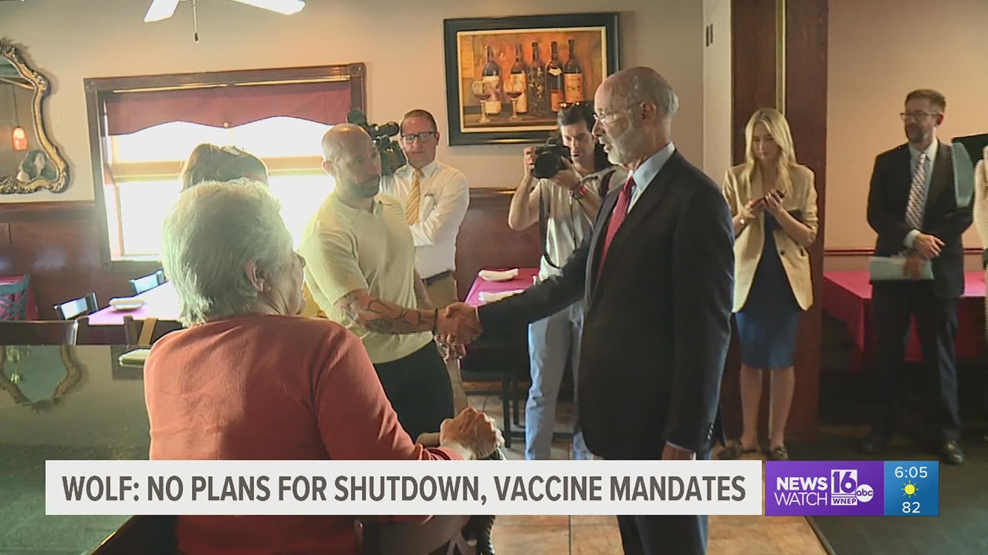 The governor extended support for restaurants and bars struggling as a result of the pandemic and answered questions about possible shutdowns as COVID cases rise.