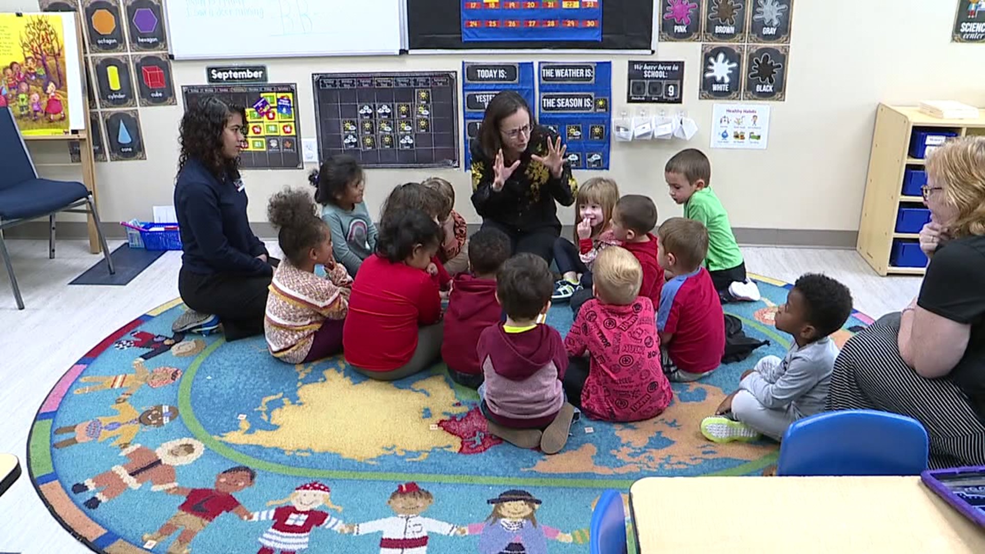 Northeastern Pennsylvania Philharmonic Conductor Mélisse Brunet stopped by Building Blocks Learning Center in Plains Township Friday morning for storytime.