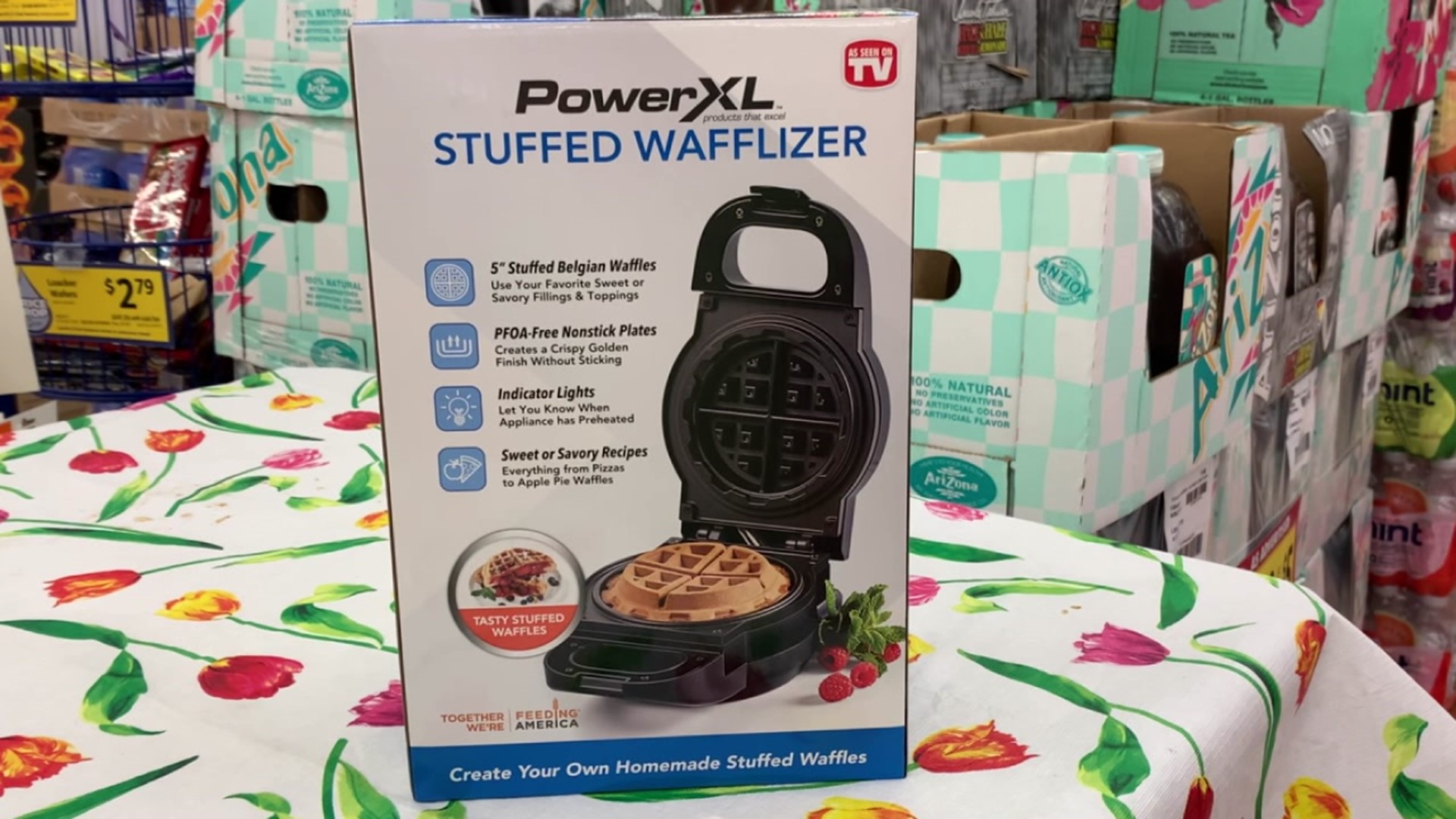 The maker claims this product is the fast and easy way to make sweet or savory stuffed waffles.