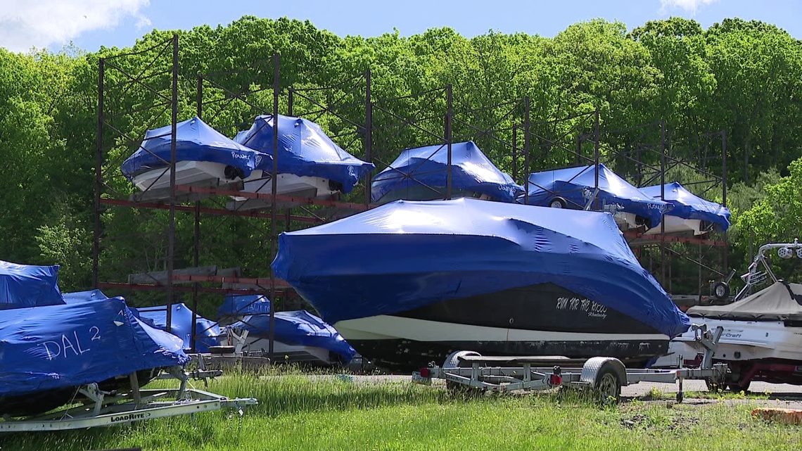 Volunteers help recycle thousands of pounds of boat shrink wrap at area marinas