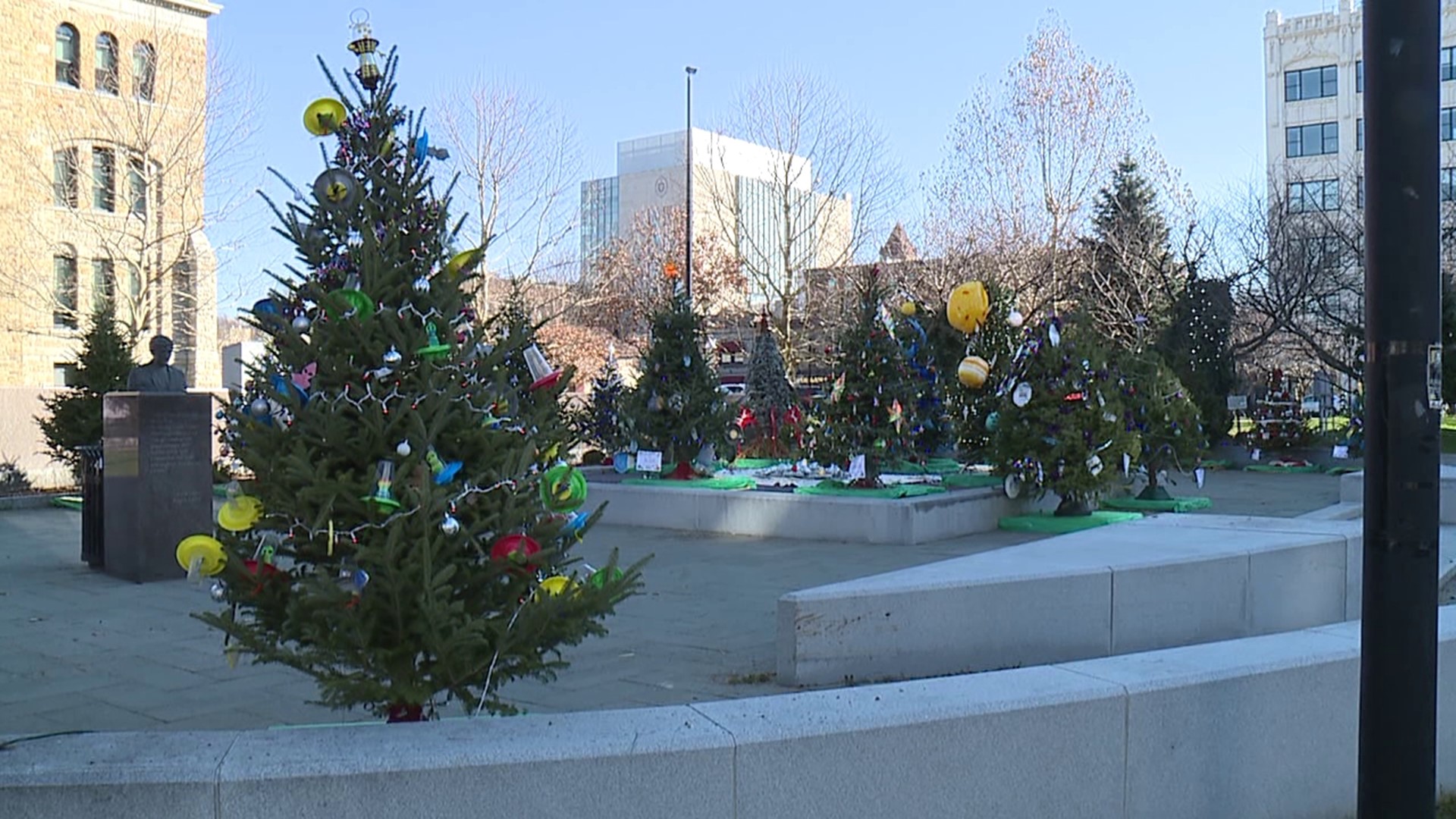 A holiday market is welcoming shoppers this weekend on courthouse square in Scranton.