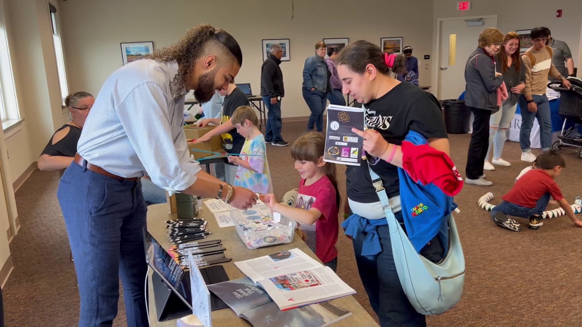 Meteorologist Jeremy Lewan spoke with children and families Saturday at Pocono Mountain Public Library about what it's like working in the arts and sciences.