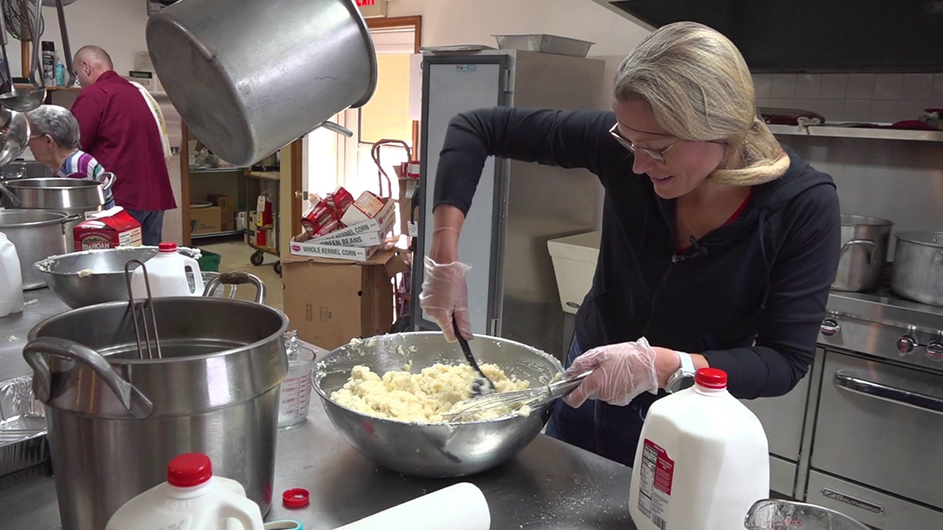 Chelsea joins volunteers from churches and service groups in the Greater Pittston Area to help prepare hundreds of Thanksgiving meals for those in need.