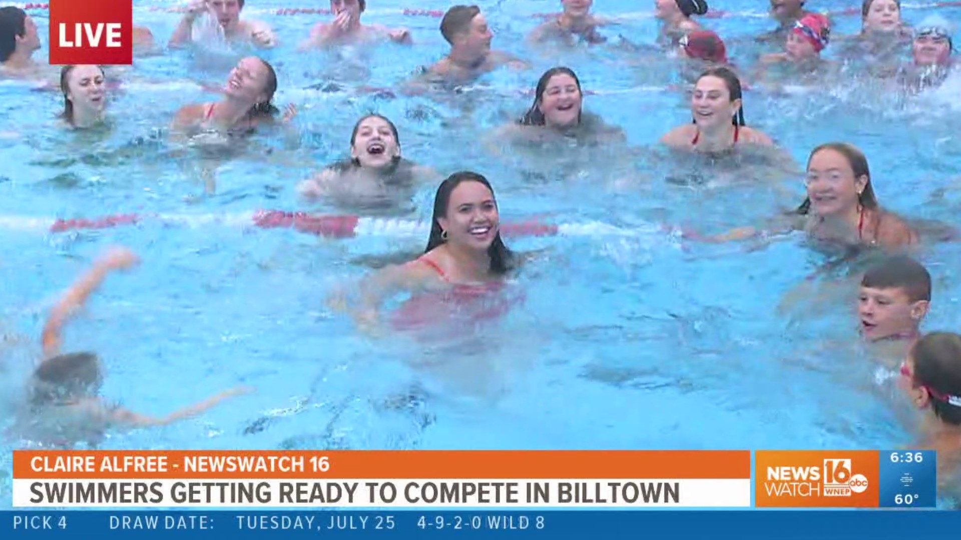 Claire met with swimmers who are gearing up for a big swim meet in Williamsport.