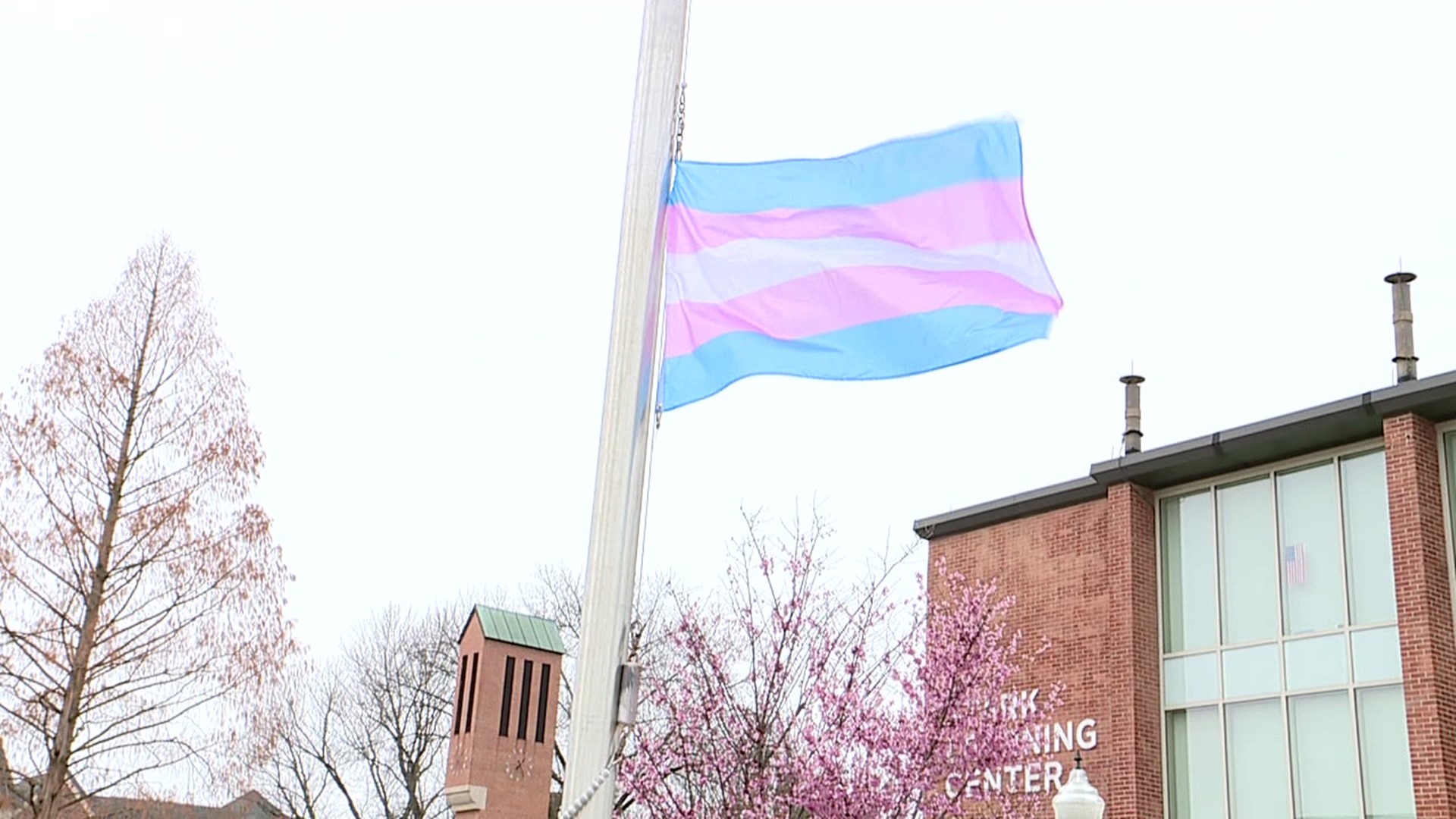 Wilkes University raised the Transgender Flag on campus.