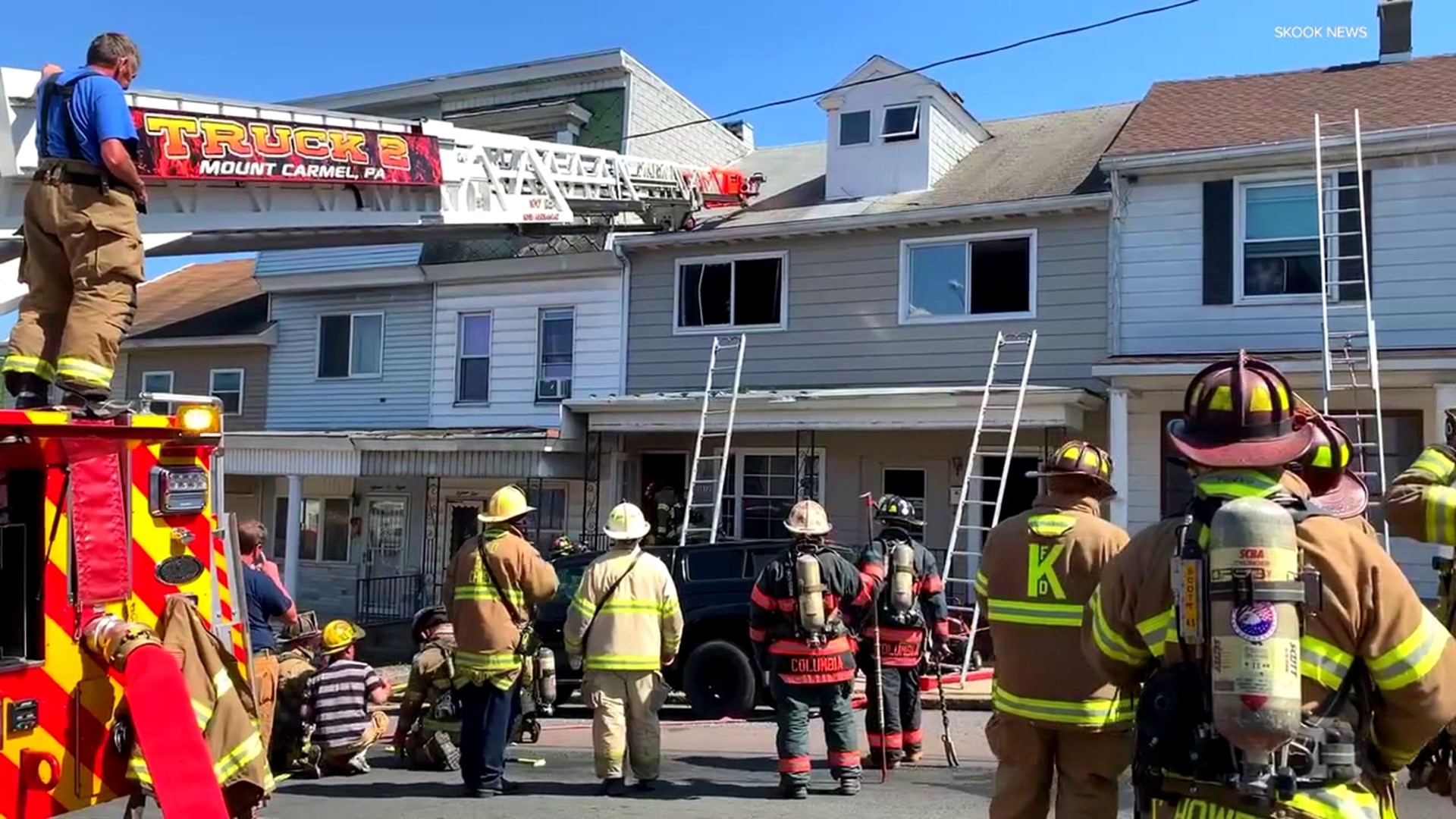 Flames broke out shortly before 2:45 p.m. along West Center Street in Ashland.