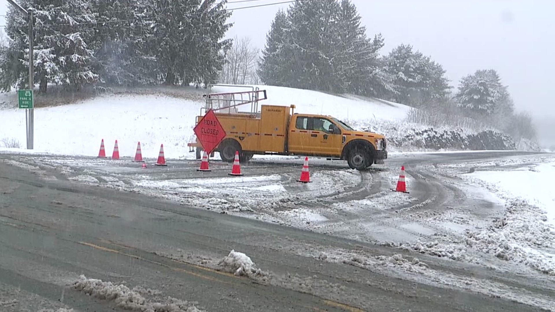 Snow began falling in Wayne County around 8 a.m. Wednesday.