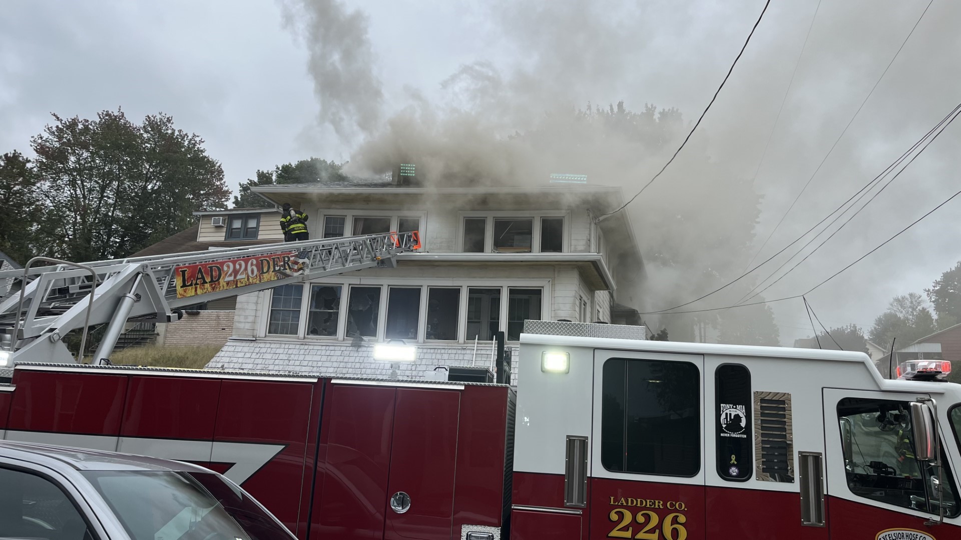 Flames broke out around 3:45 p.m. Thursday along Main Street in Avoca.