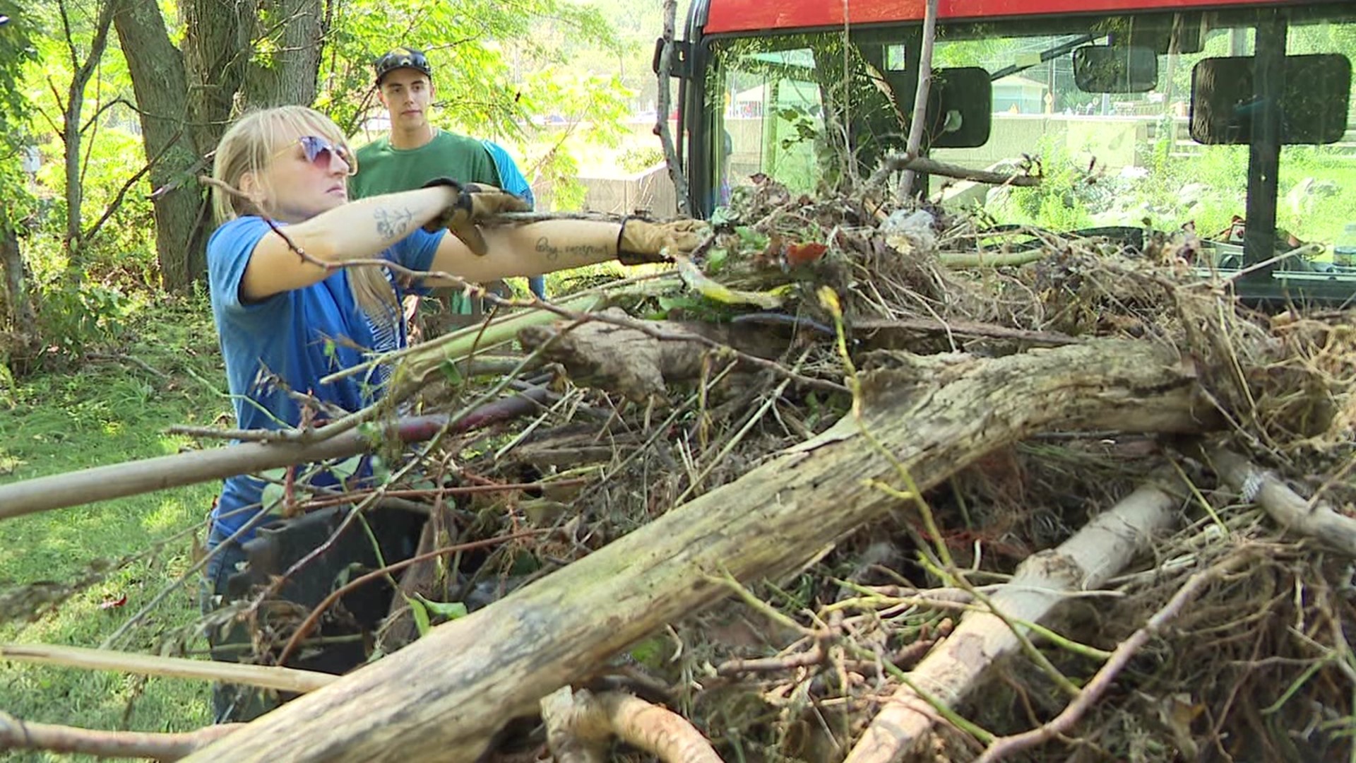 Days after flash flooding hit parts of our area, cleanup efforts continue. Hundreds of students from Clarks Summit University did their part Tuesday morning.