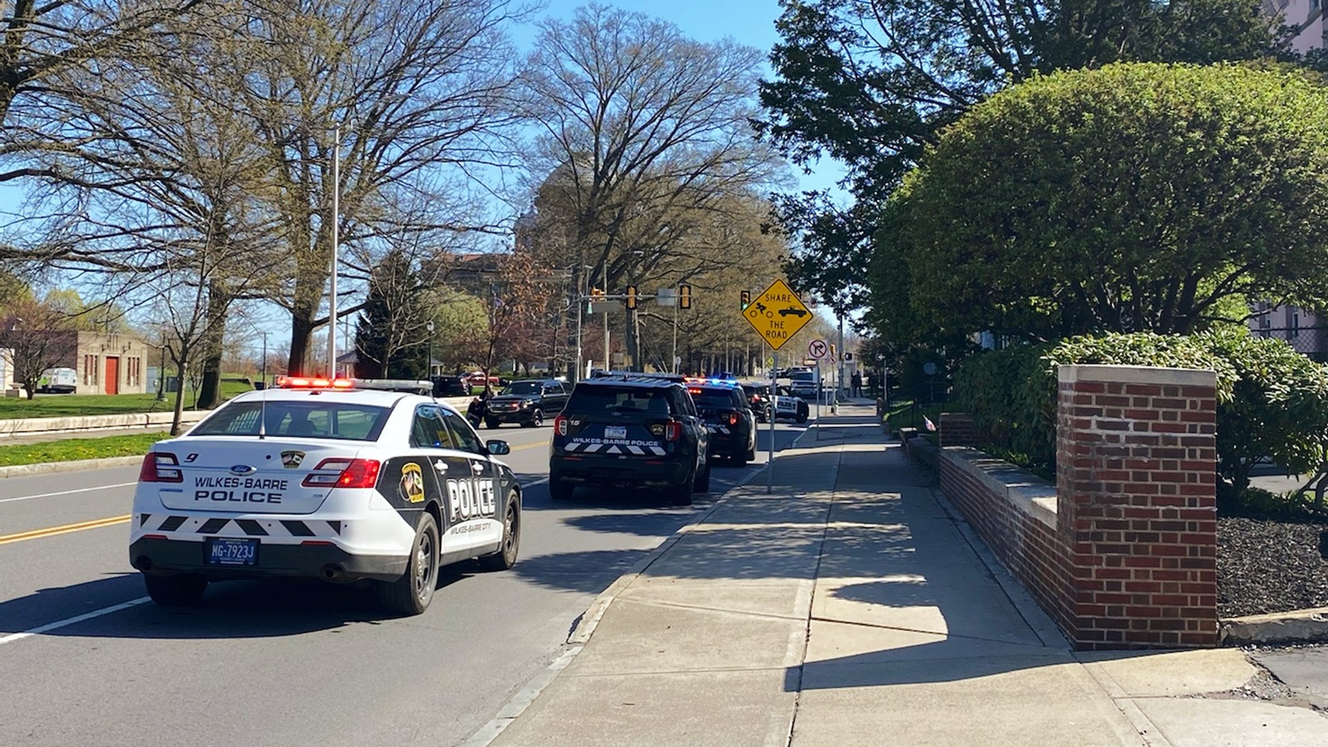Part of River Street was closed and King's College was in a lockdown.