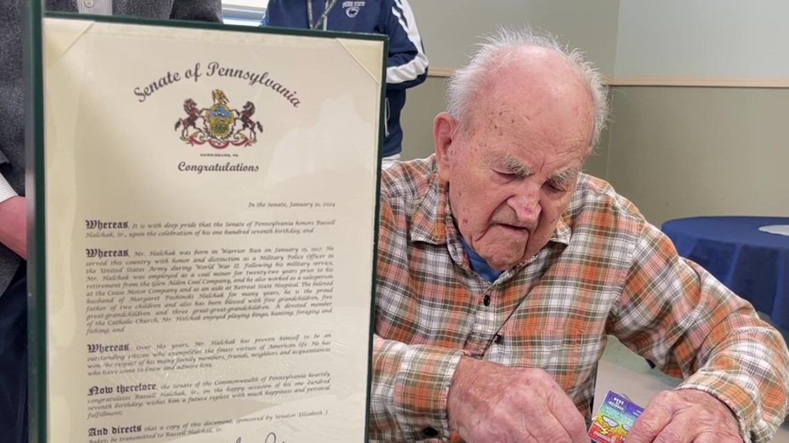 Luzerne County veteran celebrates 107th birthday - Vimarsana News