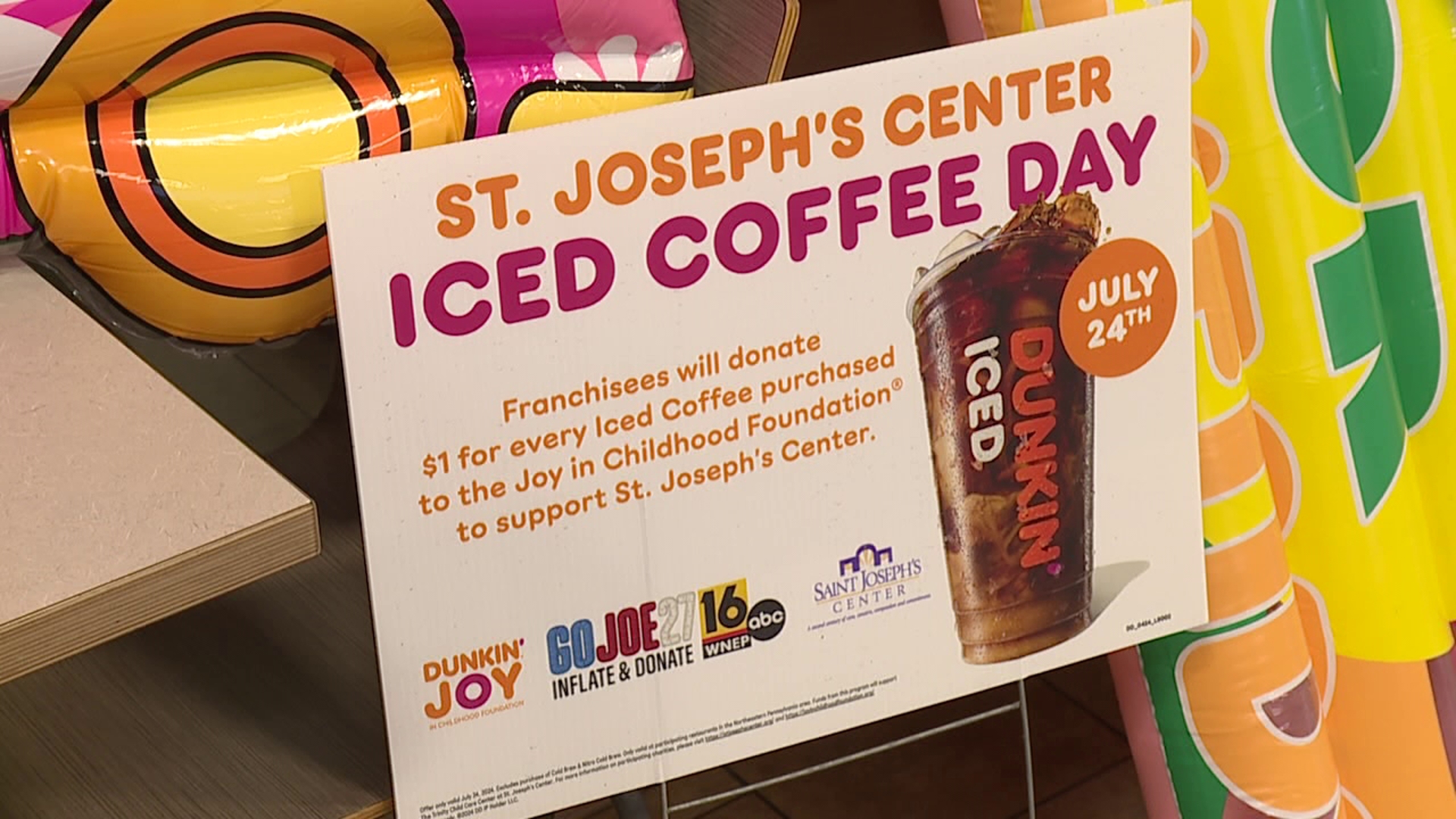 Buy an iced coffee July 24 to support St. Joe's and Go Joe 27.