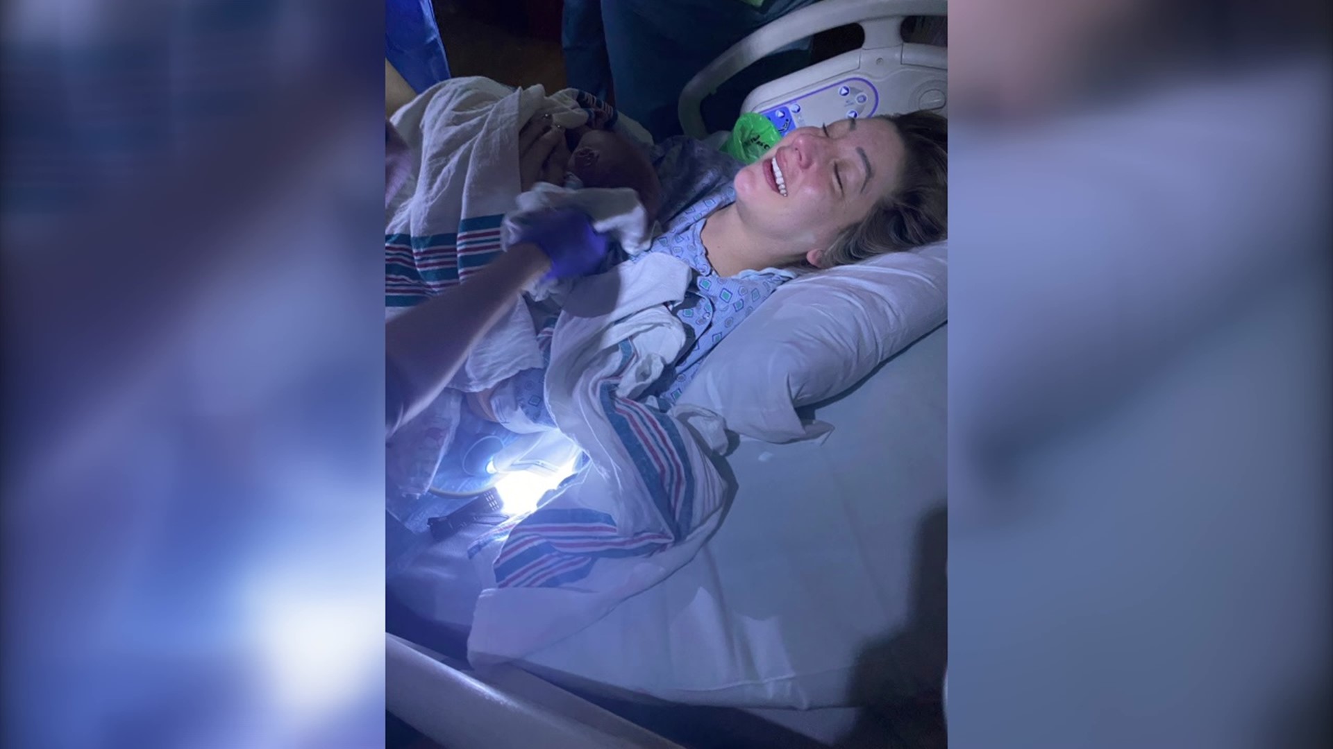Kalyn Essick gave birth to her son while the power was out at UPMC Williamsport.