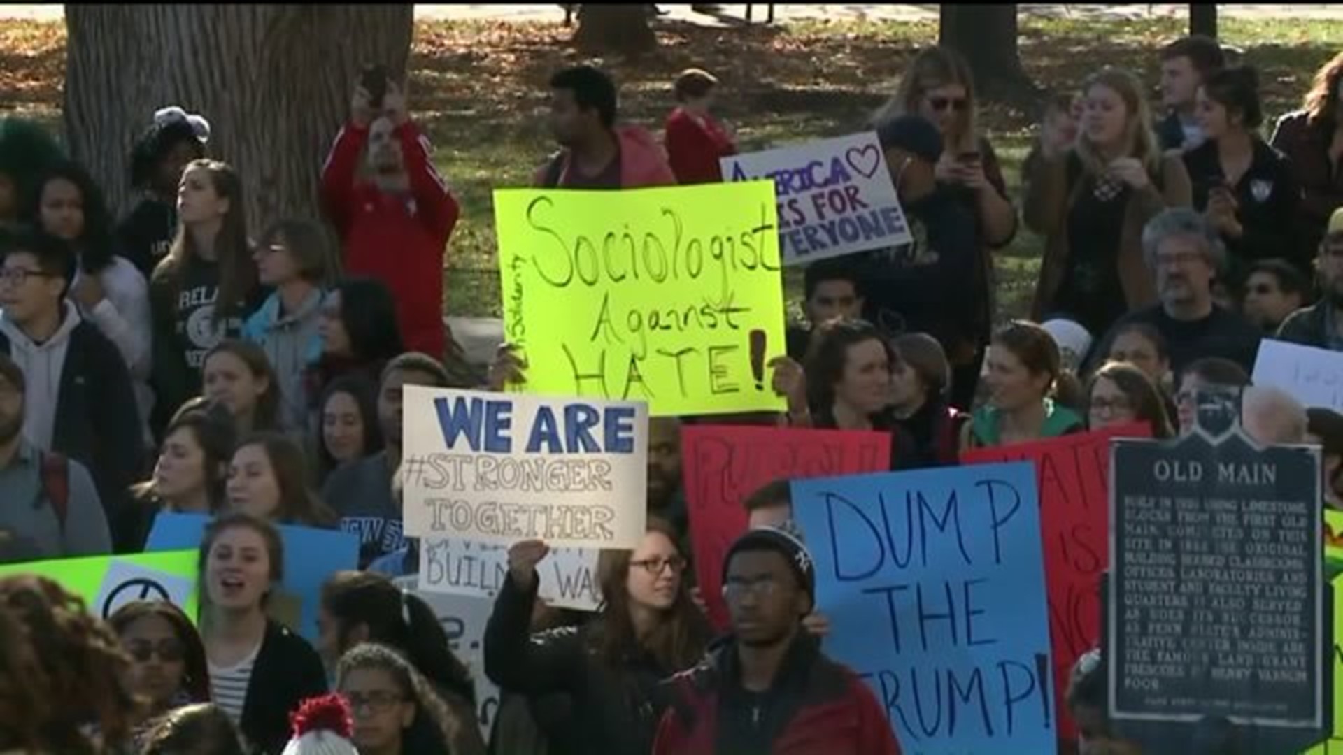 Both Sides Show Up at Penn State Protest