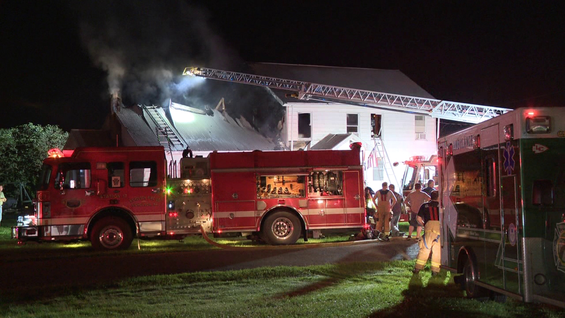 An early morning fire in Susquehanna County caused severe damage to a home in Lenox Township. A couple and their dog were inside; they made it out safely.