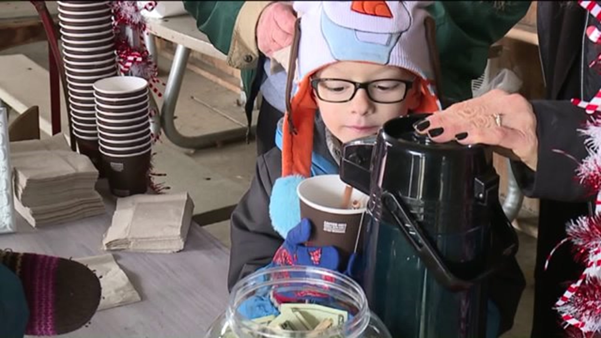 6-Year-Old Boy with Cancer Holds Hot Cocoa Stand to Help Fight Childhood Cancer