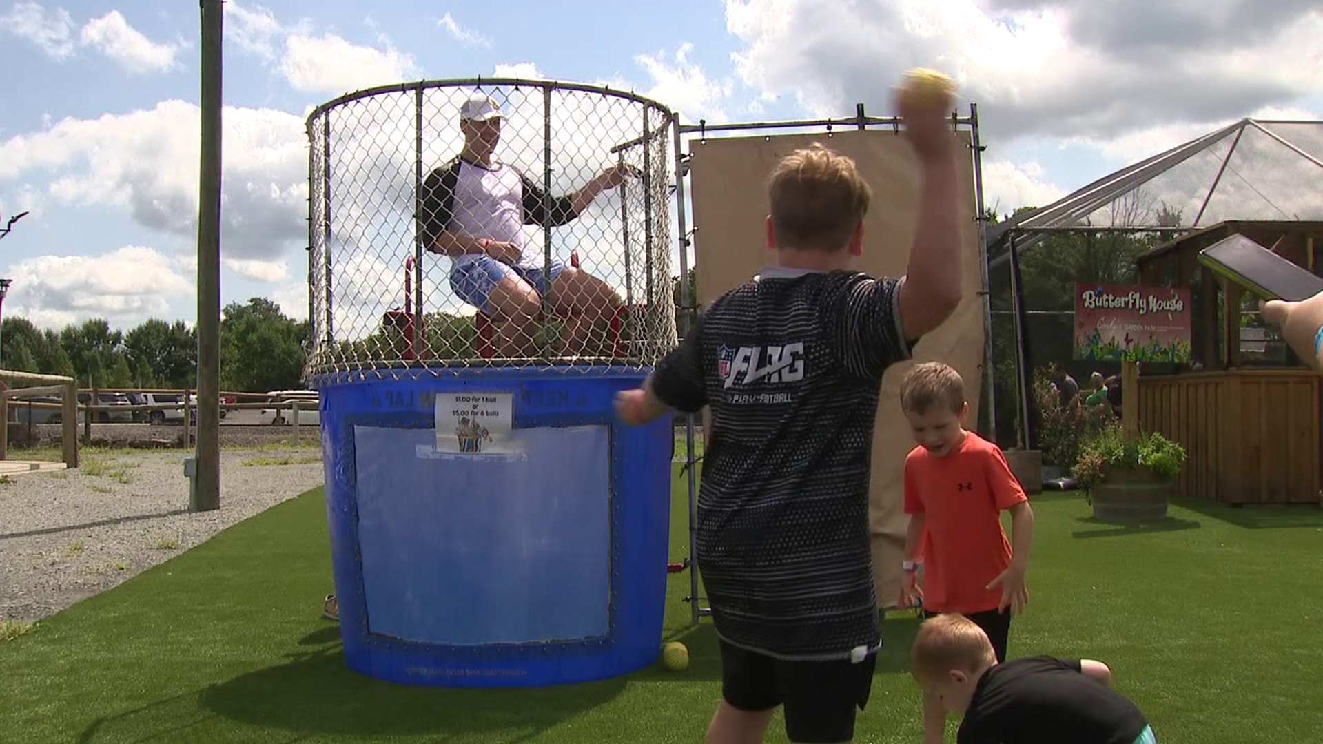 A celebrity dunk tank is helping out a local food bank on Saturday.