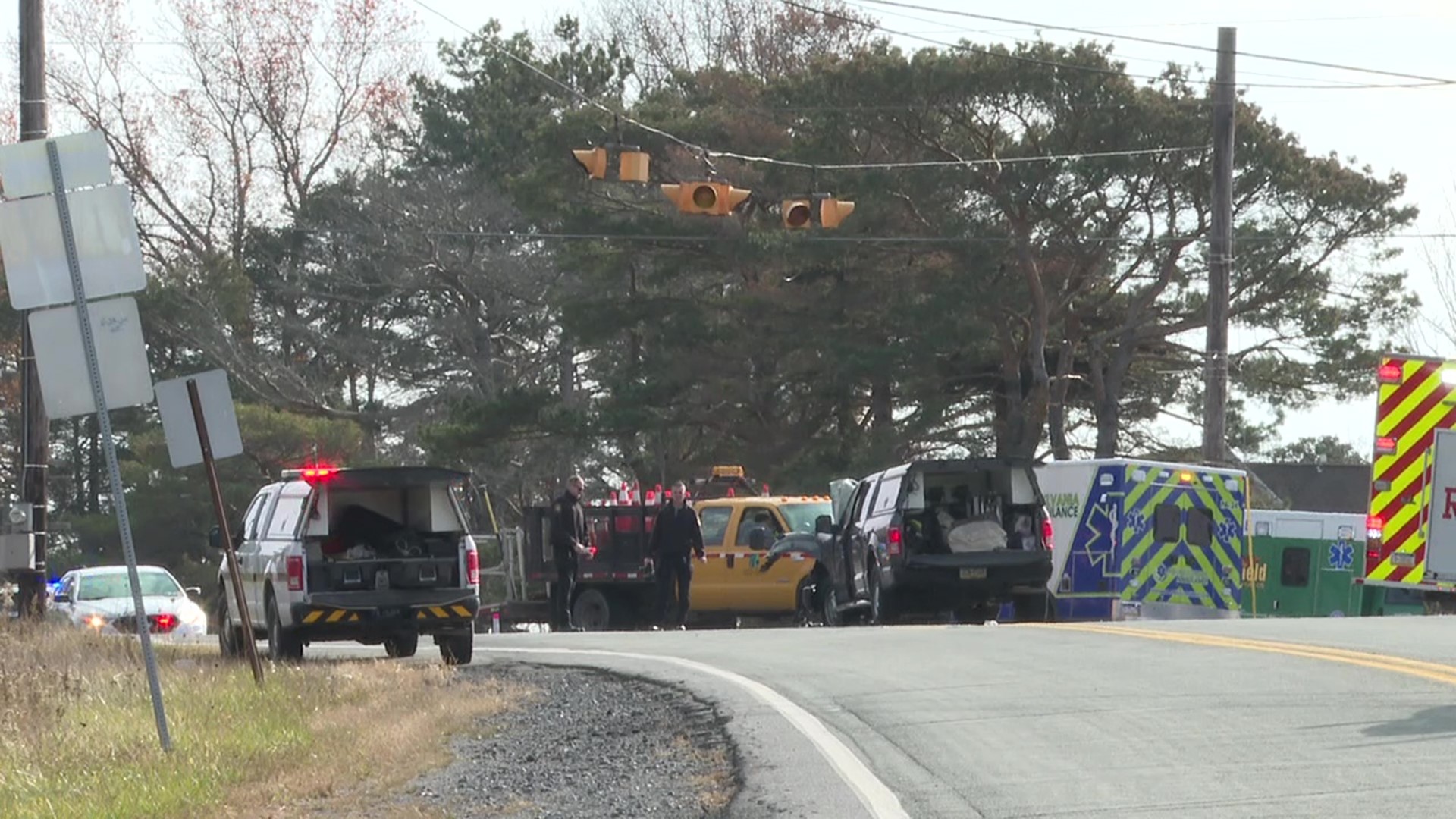 The wreck in Greenfield Township happened before 11 a.m. Monday.