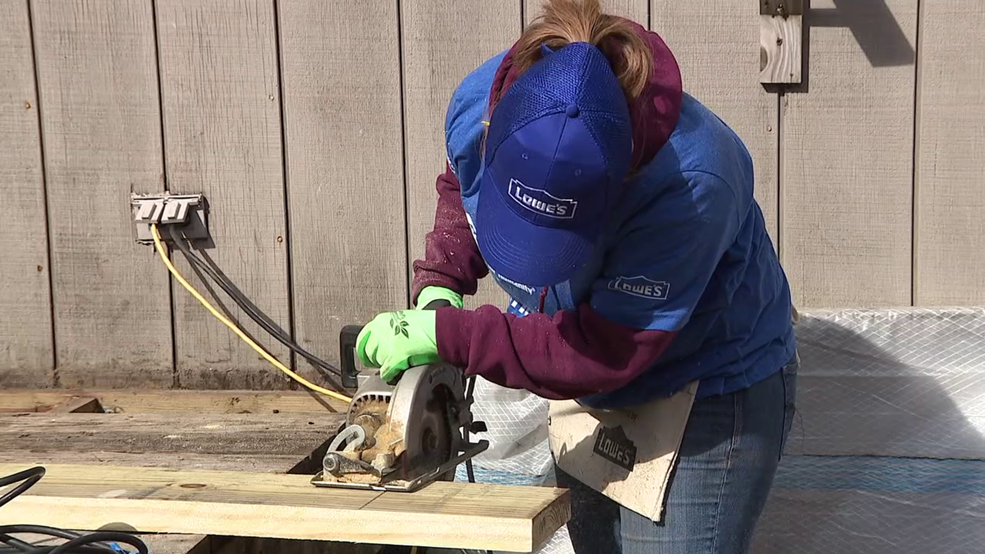 A group of women worked together to build a new handicap-accessible ramp for a homeowner in the Poconos.