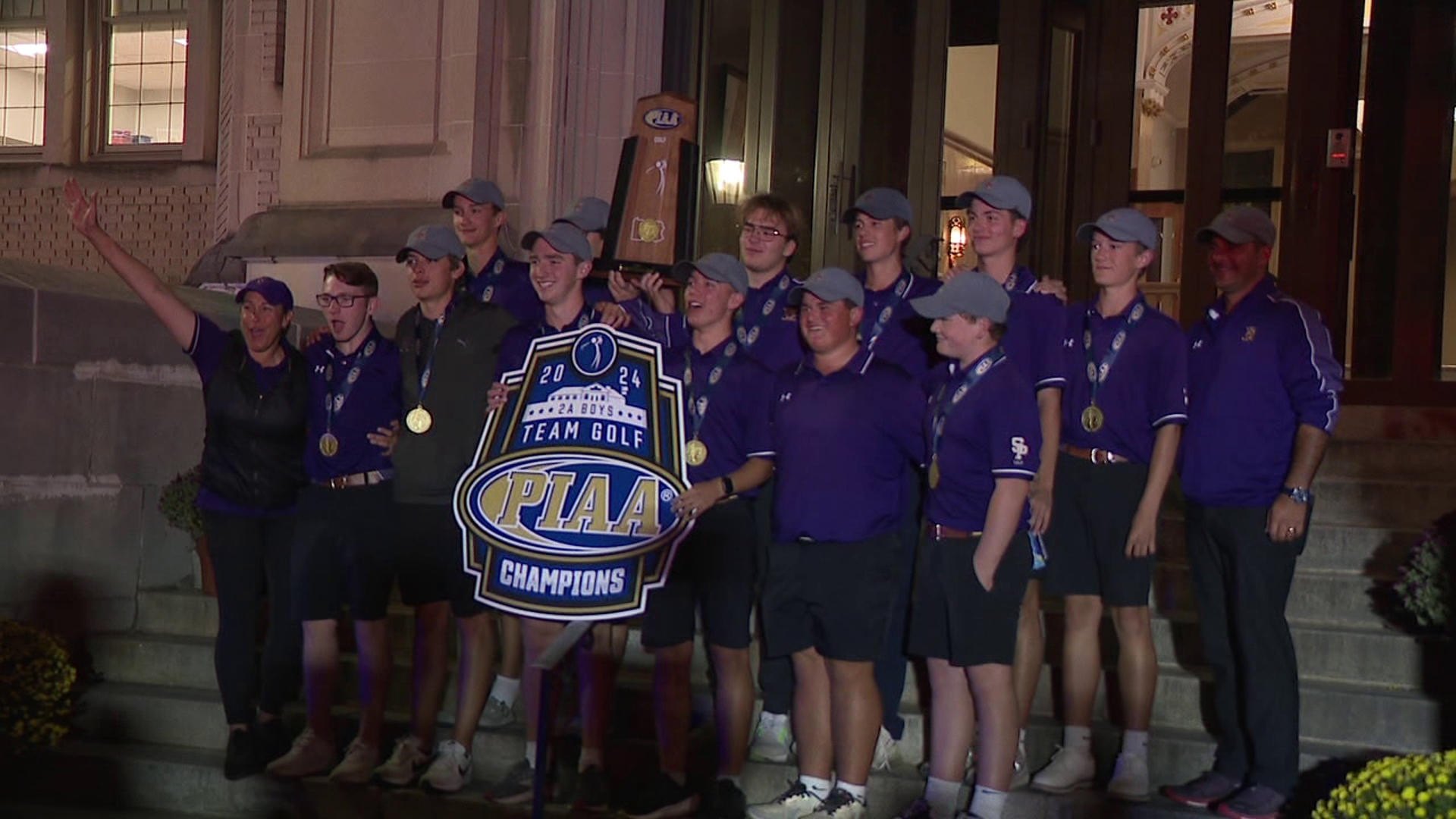 The boys' golf team competed in the state championship in State College